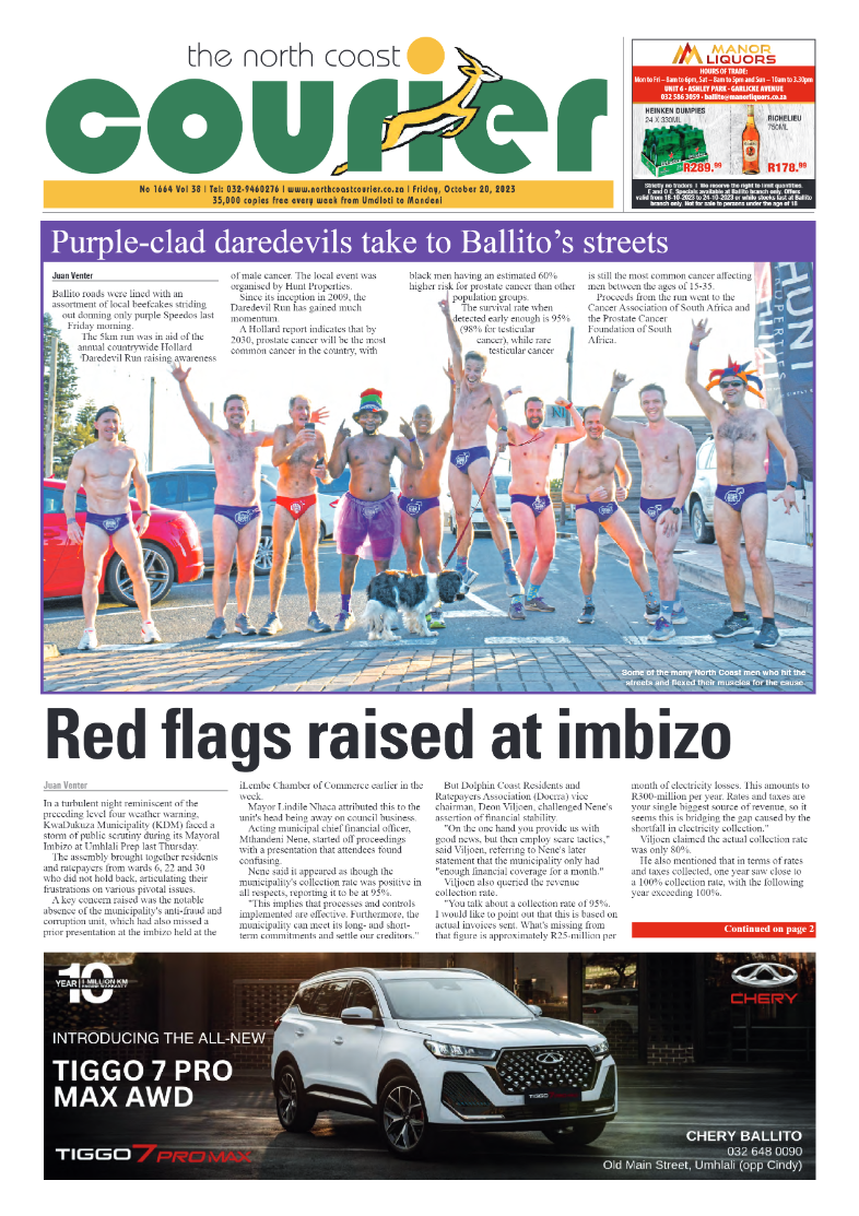 The North Coast Courier 20 October 2023 page 1