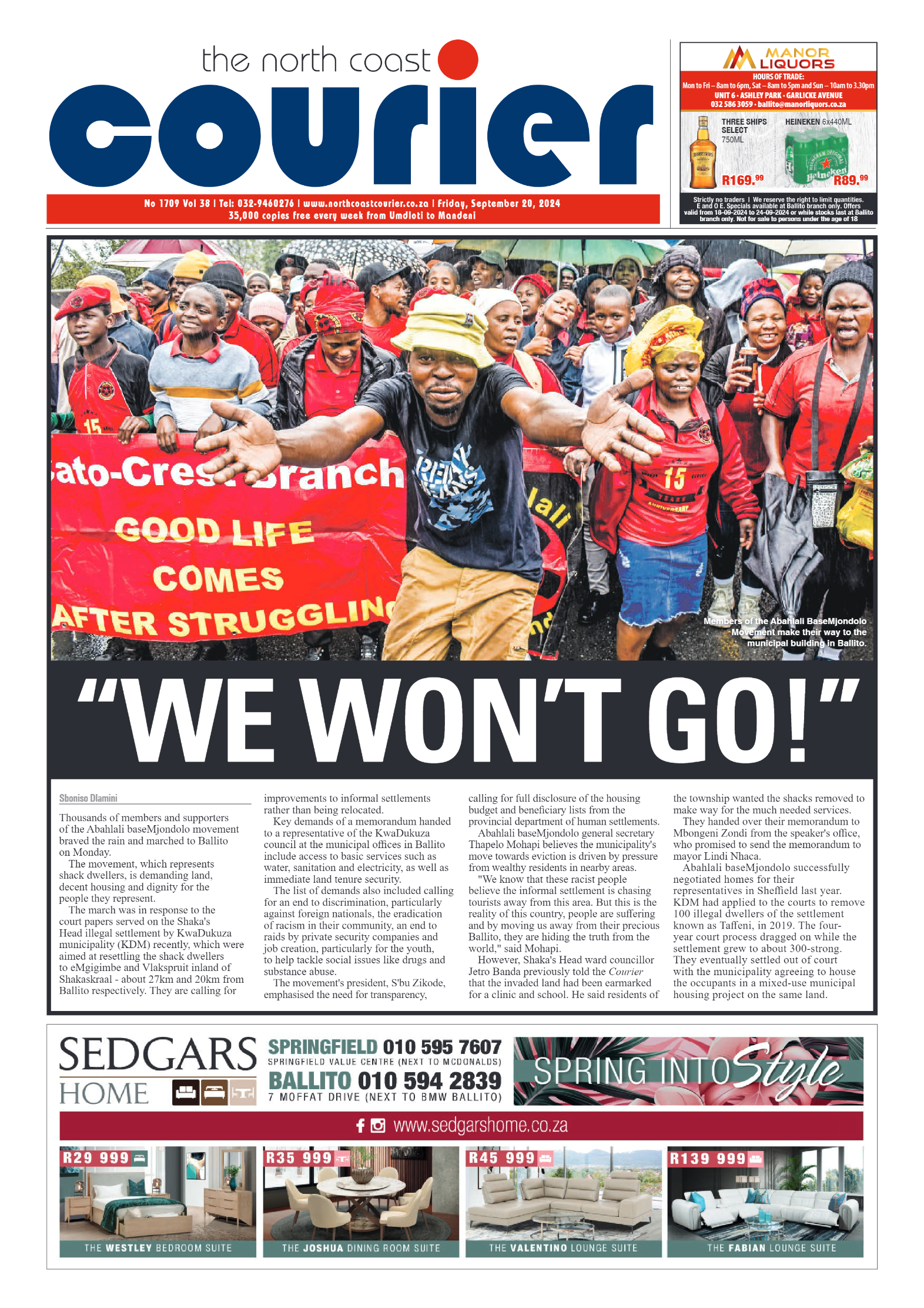 The North Coast Courier – 20 September 2024 page 1