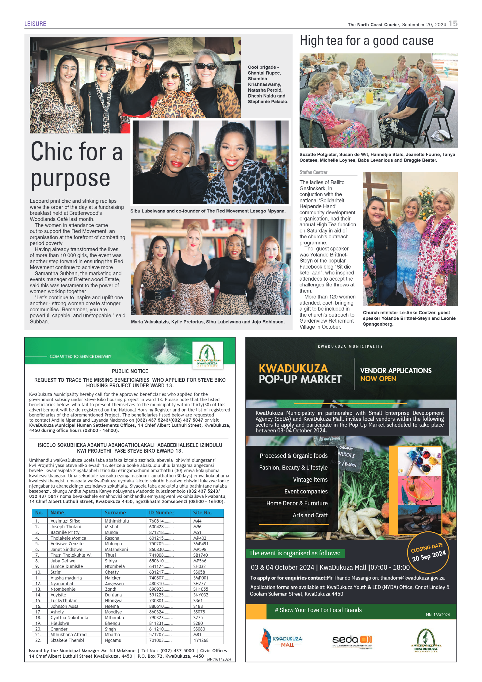 The North Coast Courier – 20 September 2024 page 15