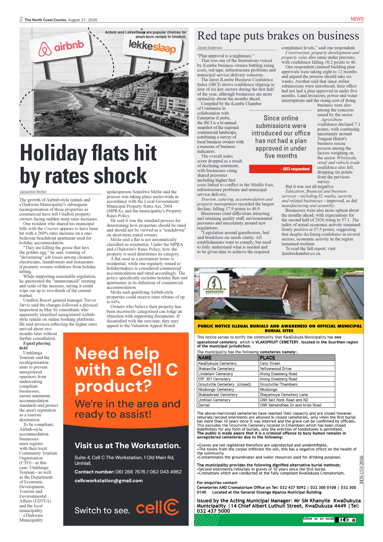 The North Coast Courier – 21 August 2026 page 2
