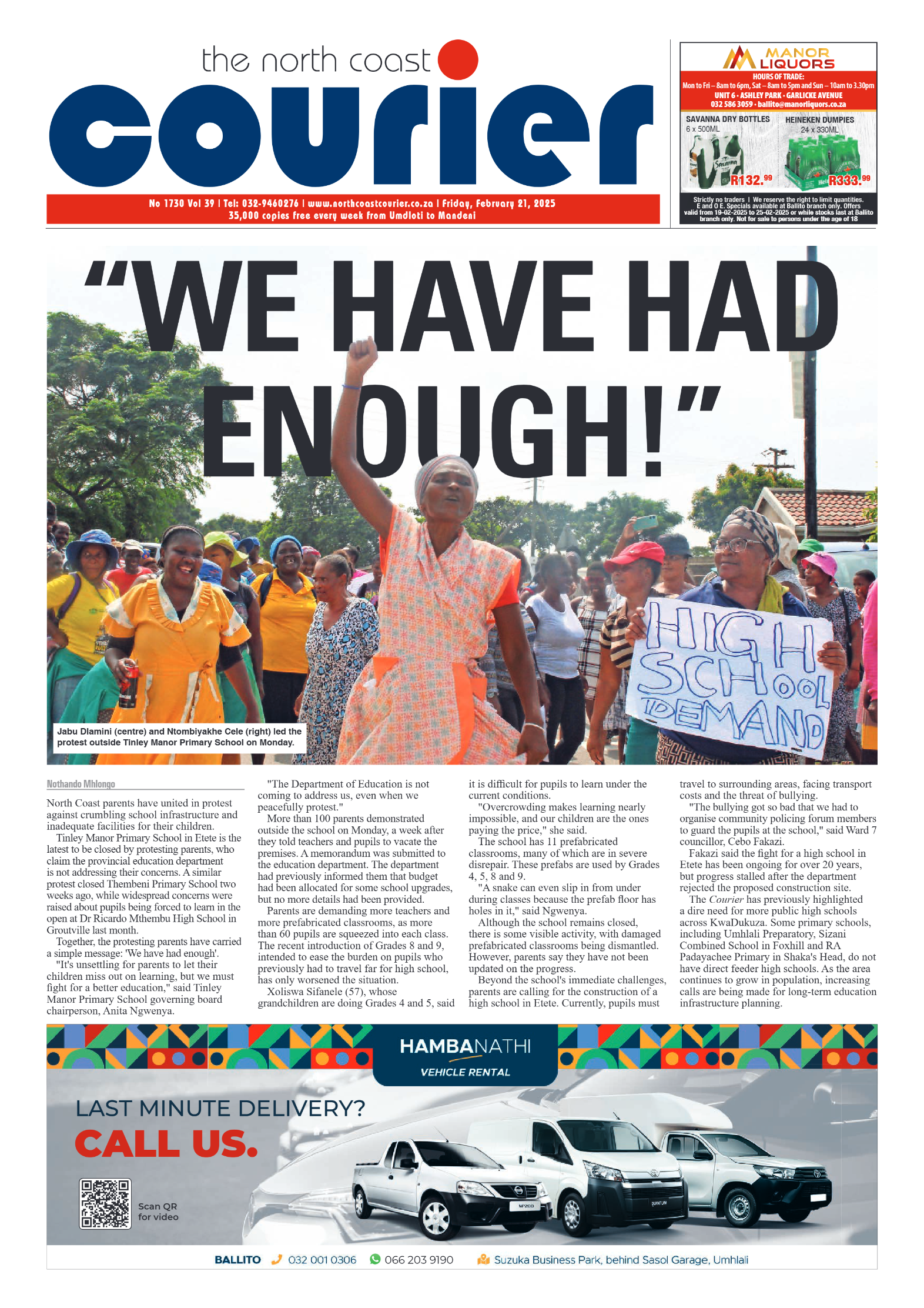 The North Coast Courier – 21 February 2025 page 1