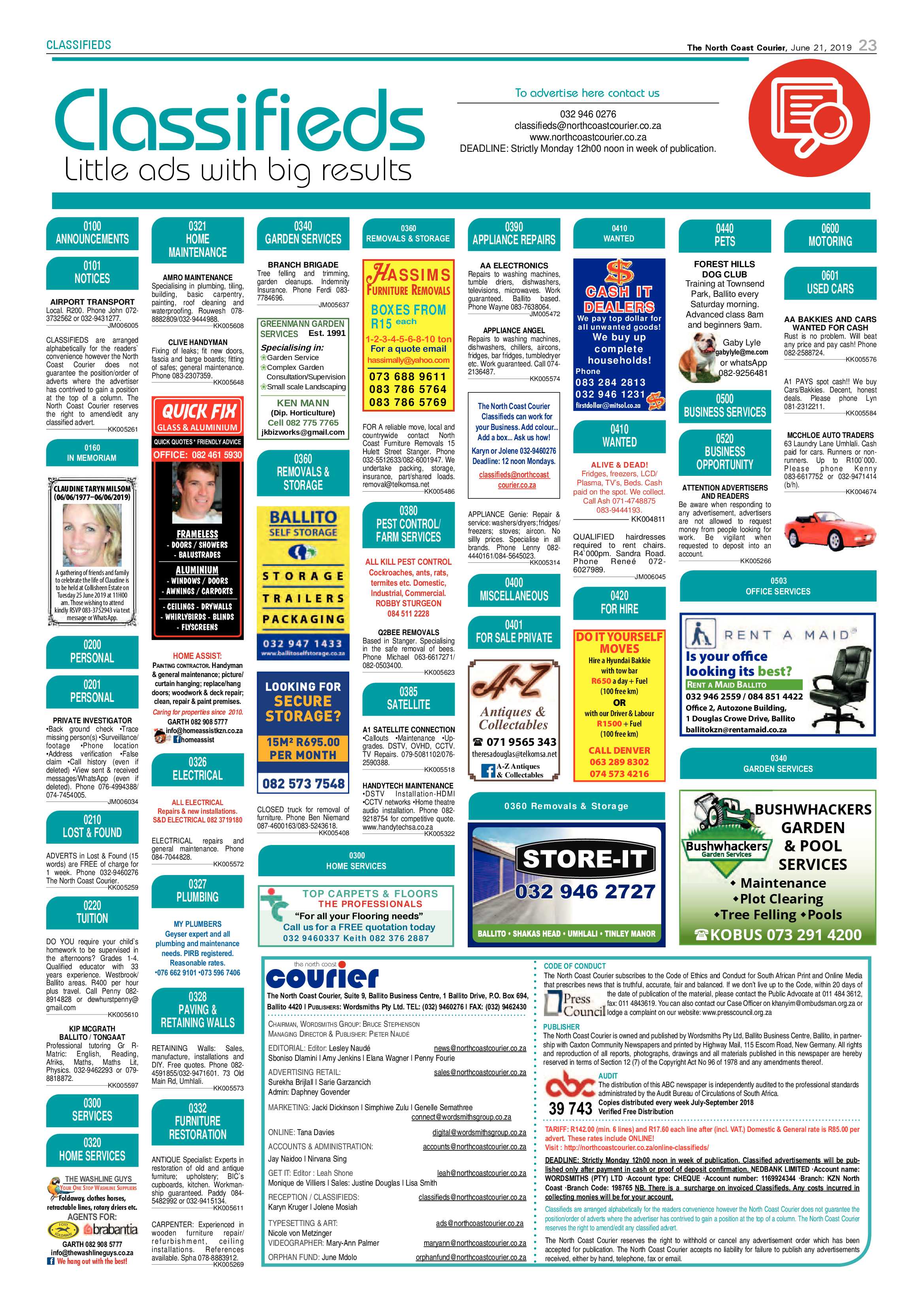The North Coast Courier 21 June 2019 page 23
