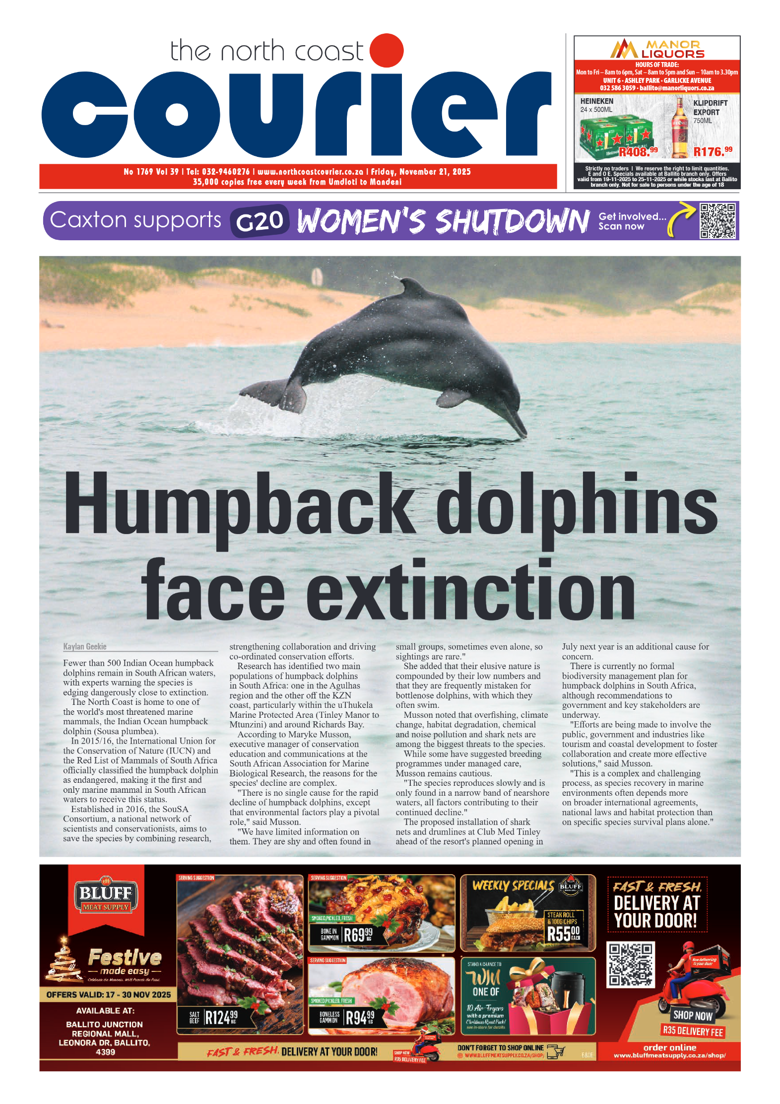 The North Coast Courier – 21 November 2025 page 1