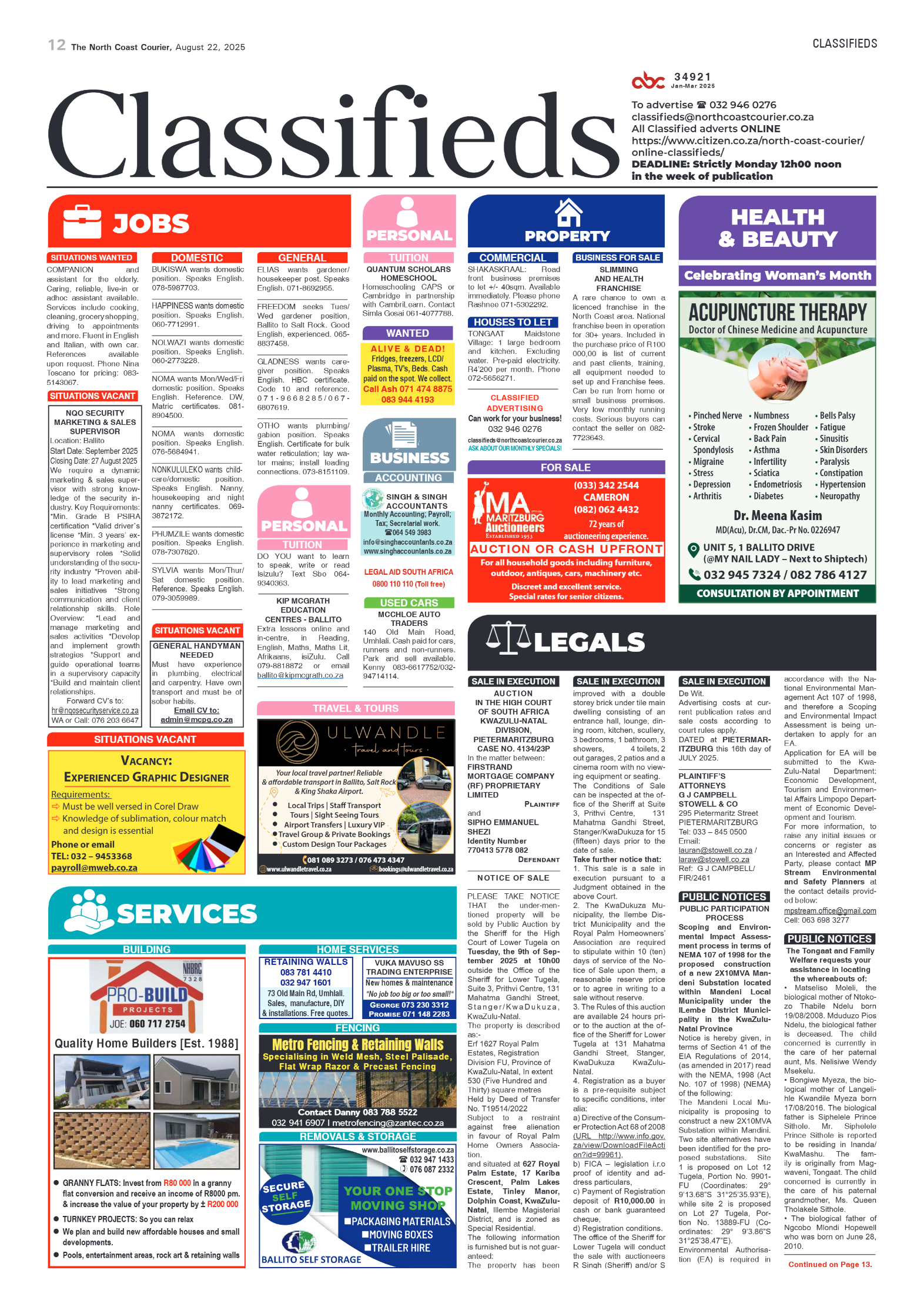 The North Coast Courier – 22 August 2025 page 12