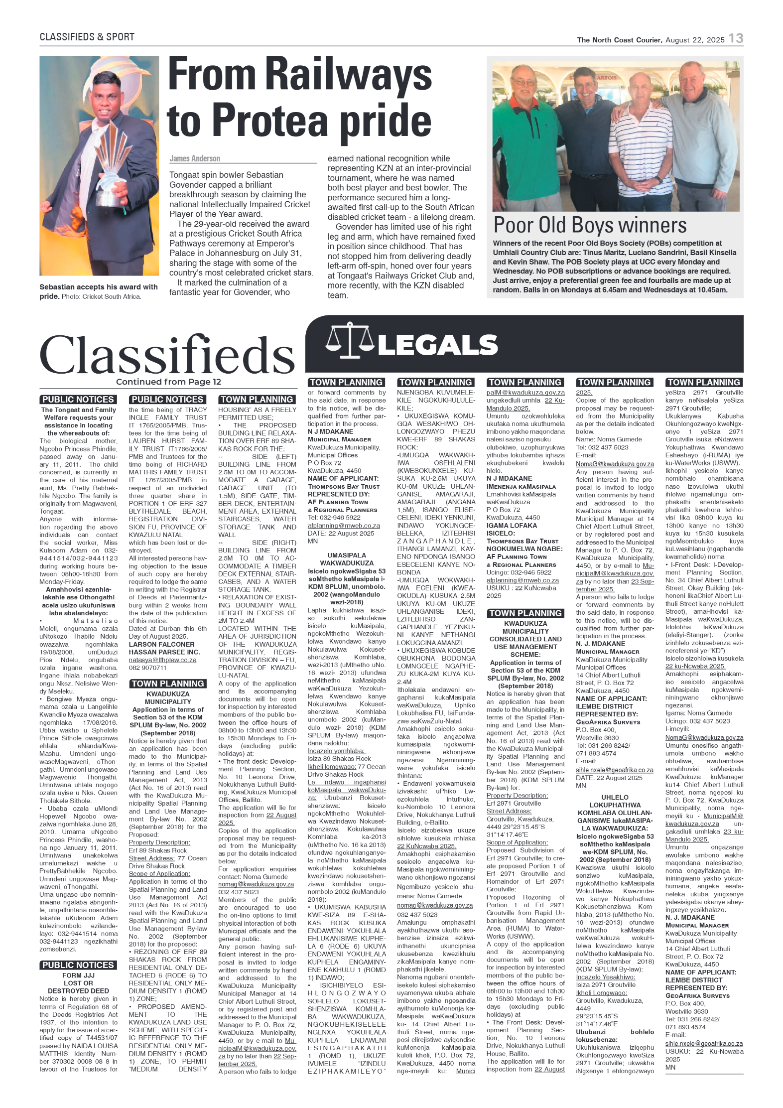 The North Coast Courier – 22 August 2025 page 13