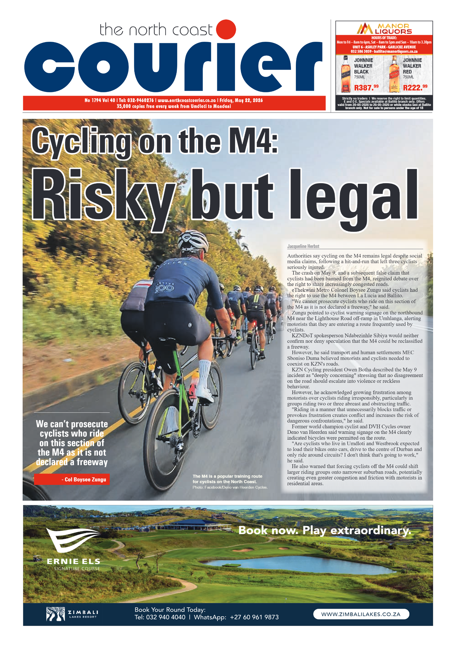 The North Coast Courier – 22 May 2026 page 1