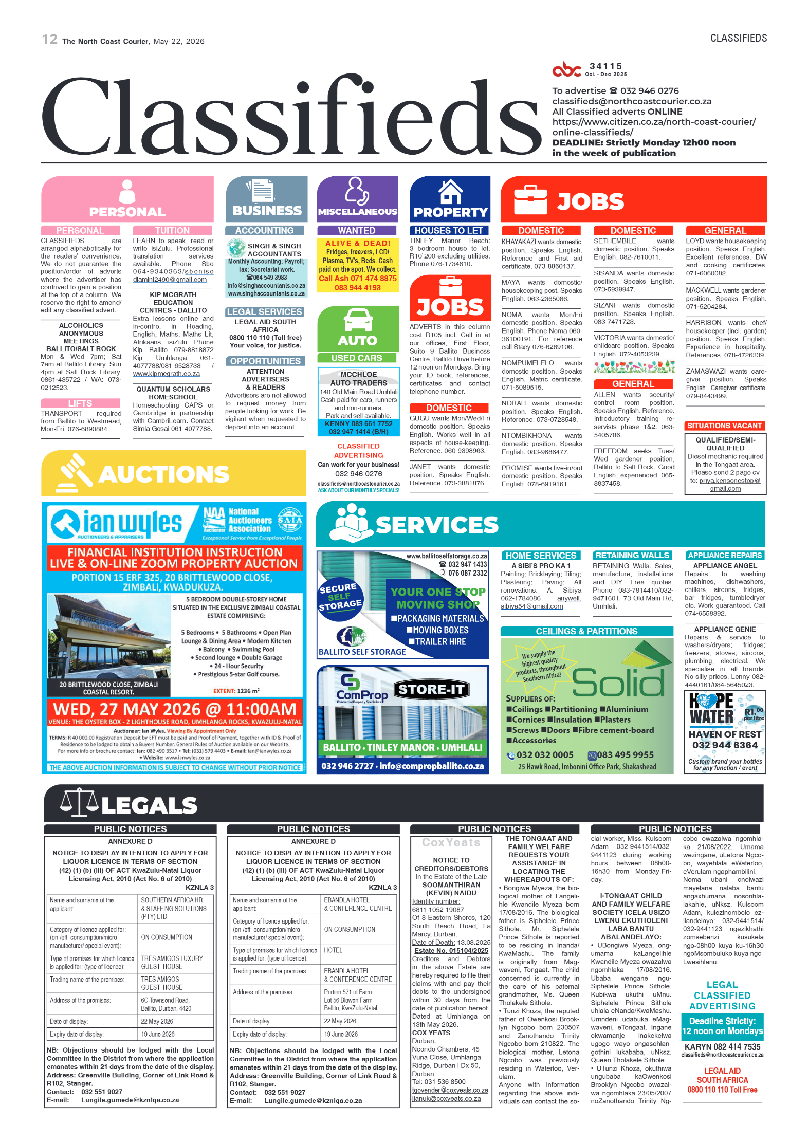 The North Coast Courier – 22 May 2026 page 12