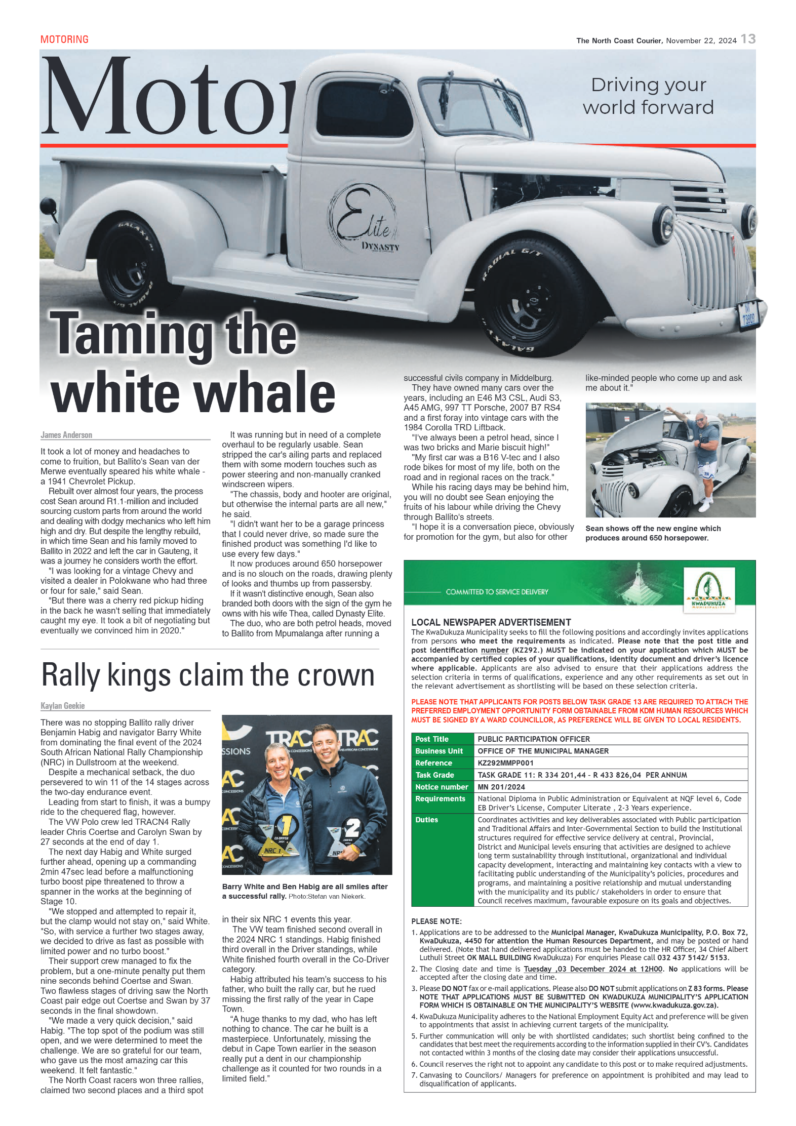 The North Coast Courier – 22 November 2024 page 13