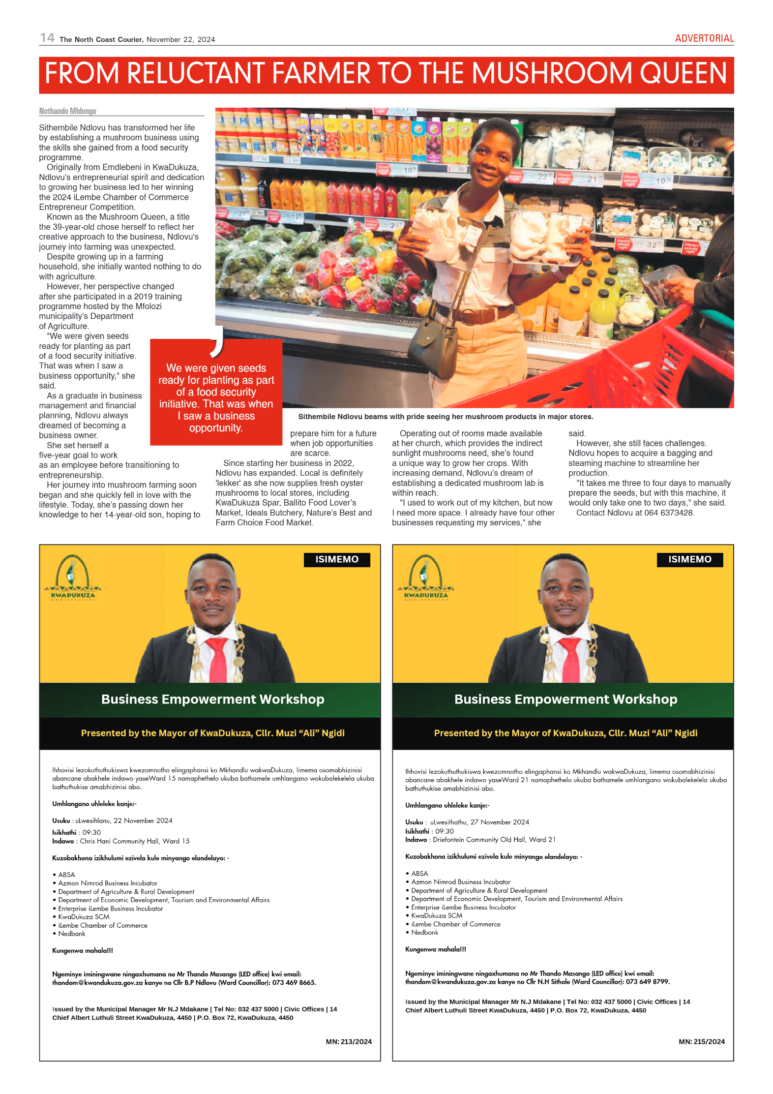 The North Coast Courier – 22 November 2024 page 14