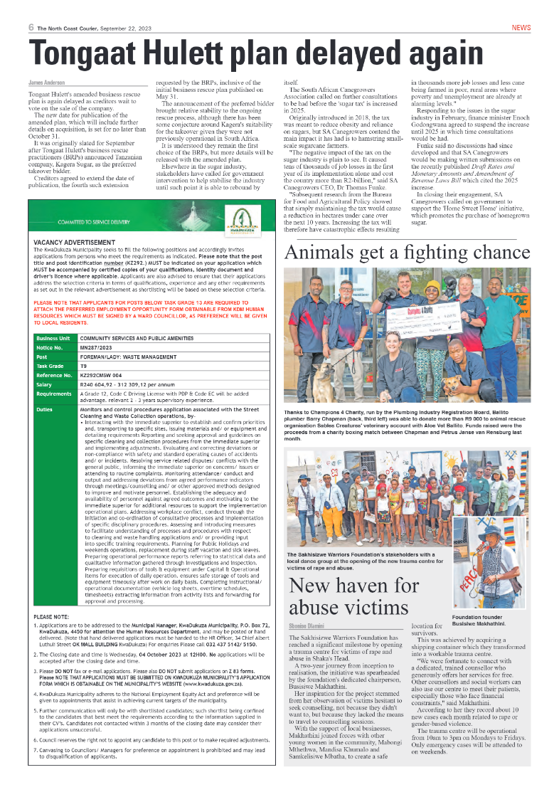 The North Coast Courier 22 September 2023 page 6