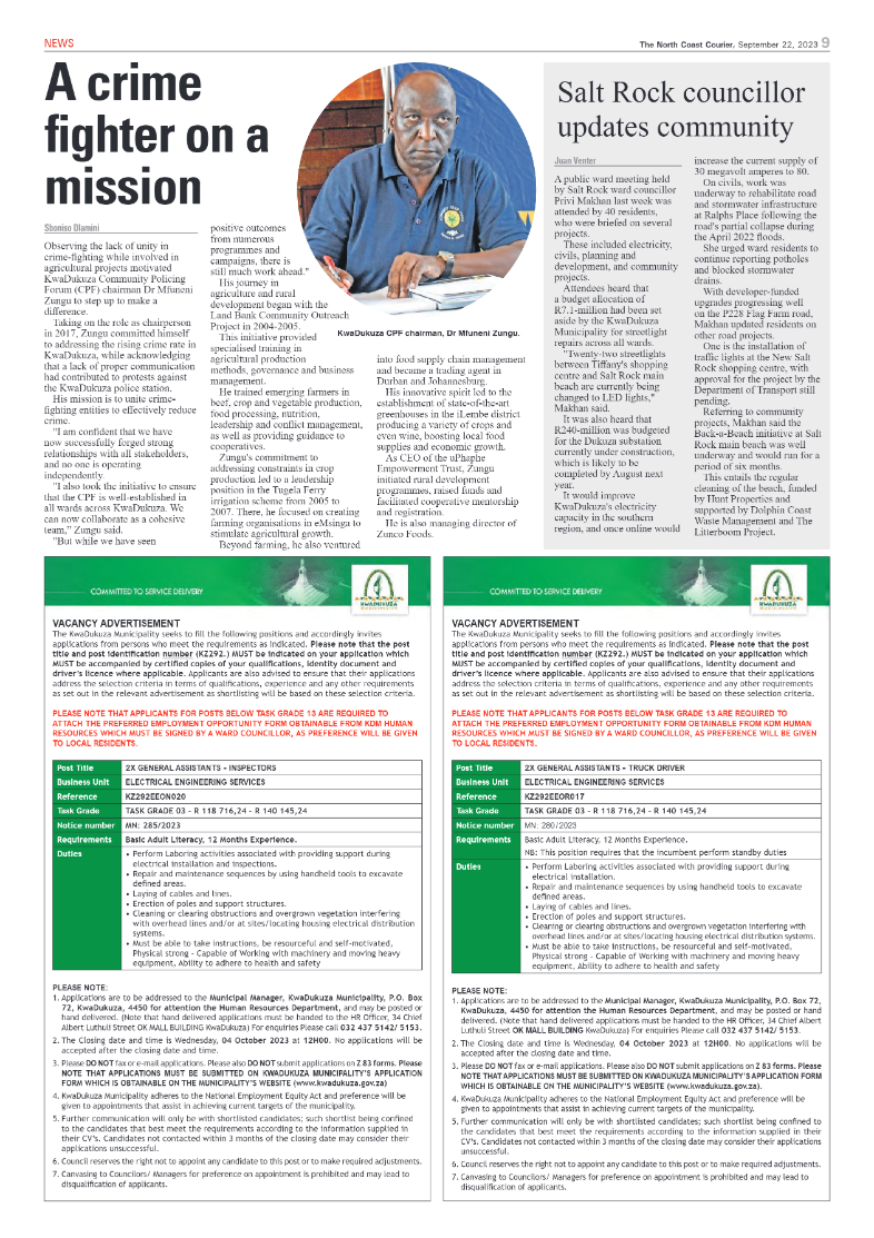 The North Coast Courier 22 September 2023 page 9