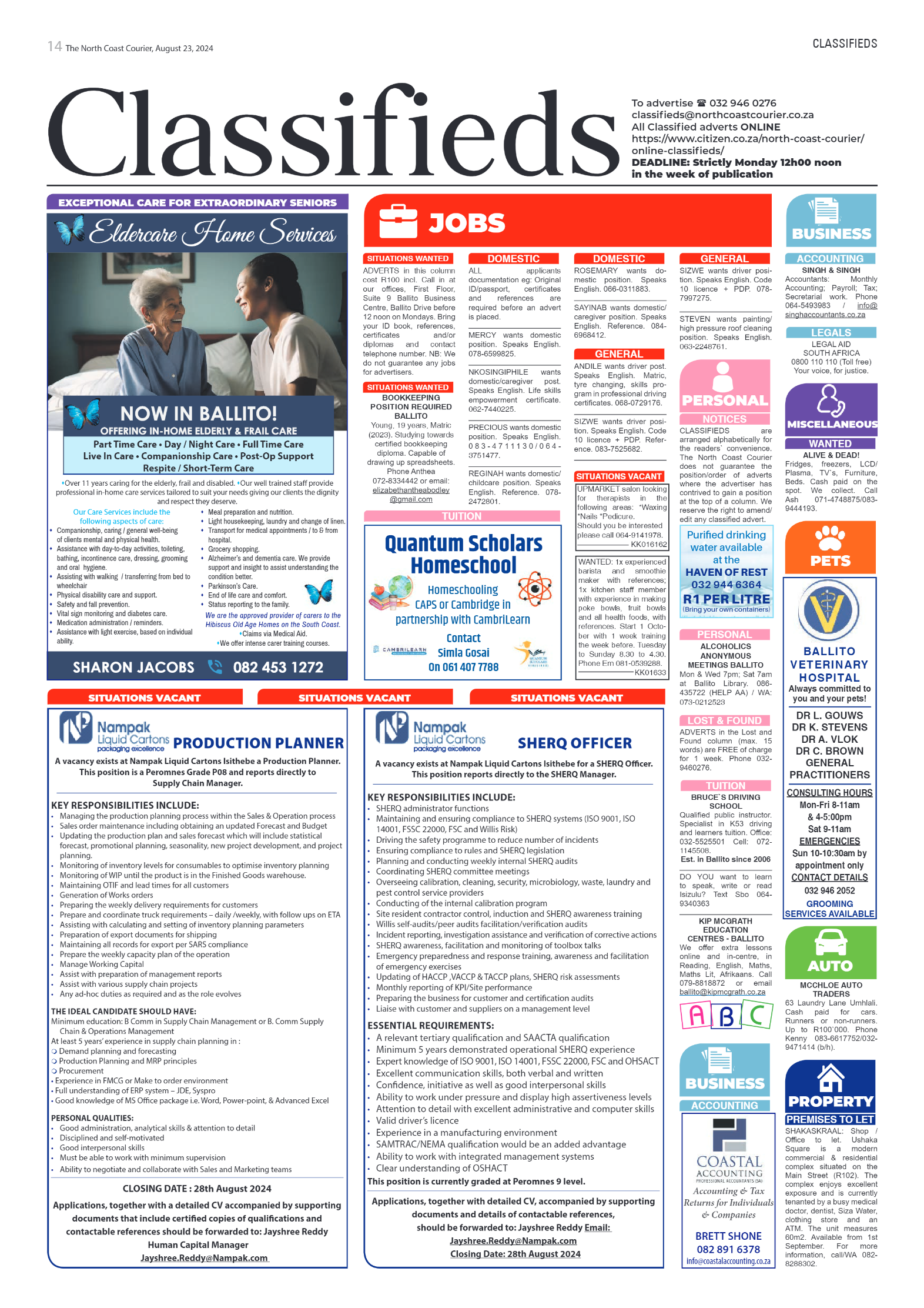 The North Coast Courier – 23 August 2024 page 14