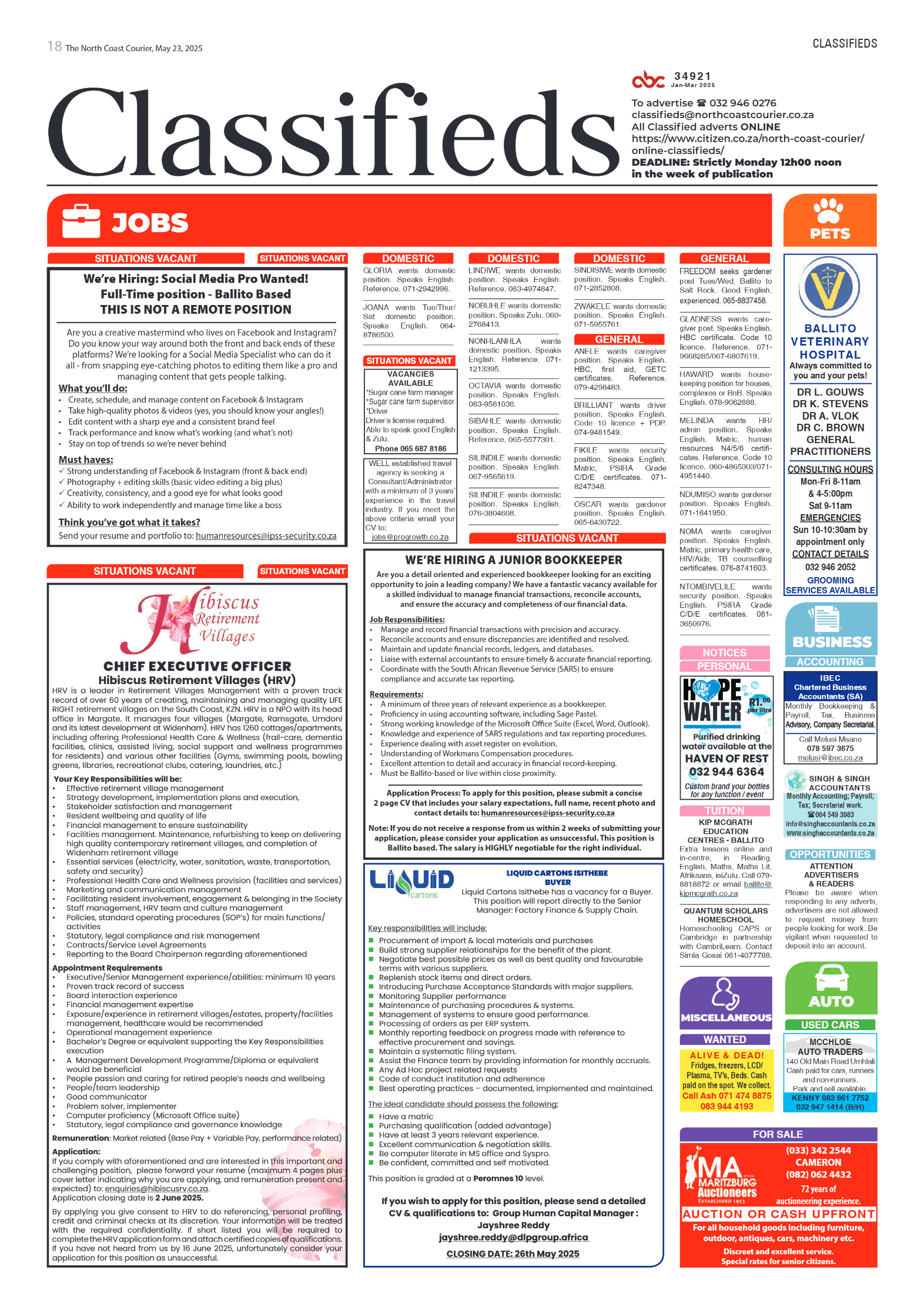 The North Coast Courier – 23 May 2025 page 18