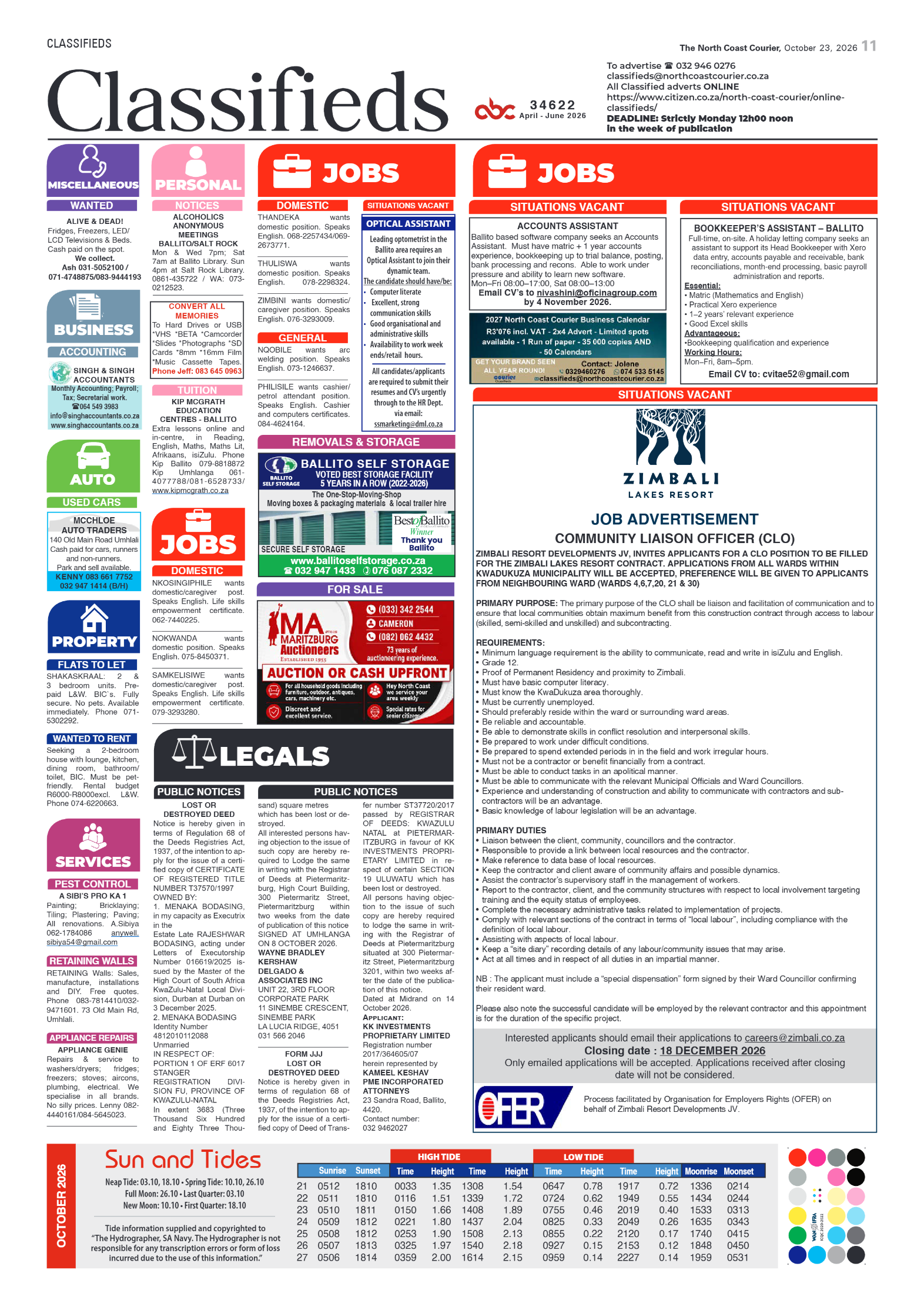 The North Coast Courier – 23 October 2026 page 11