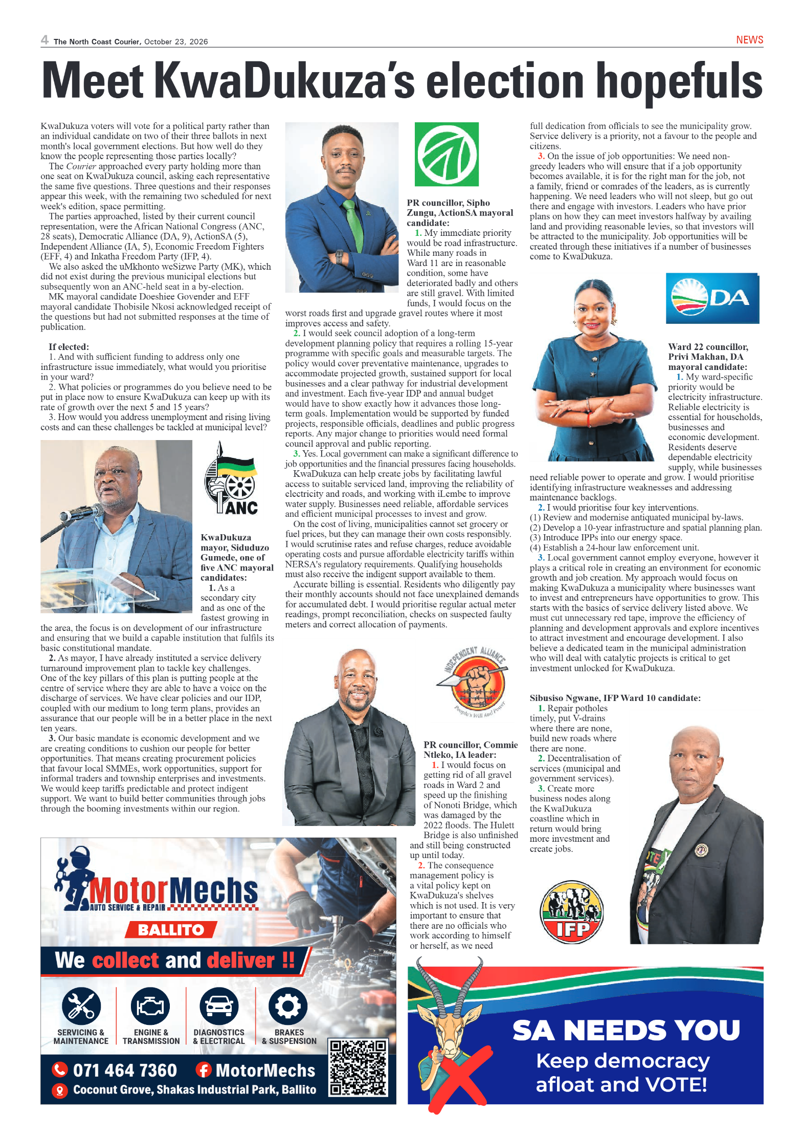 The North Coast Courier – 23 October 2026 page 4