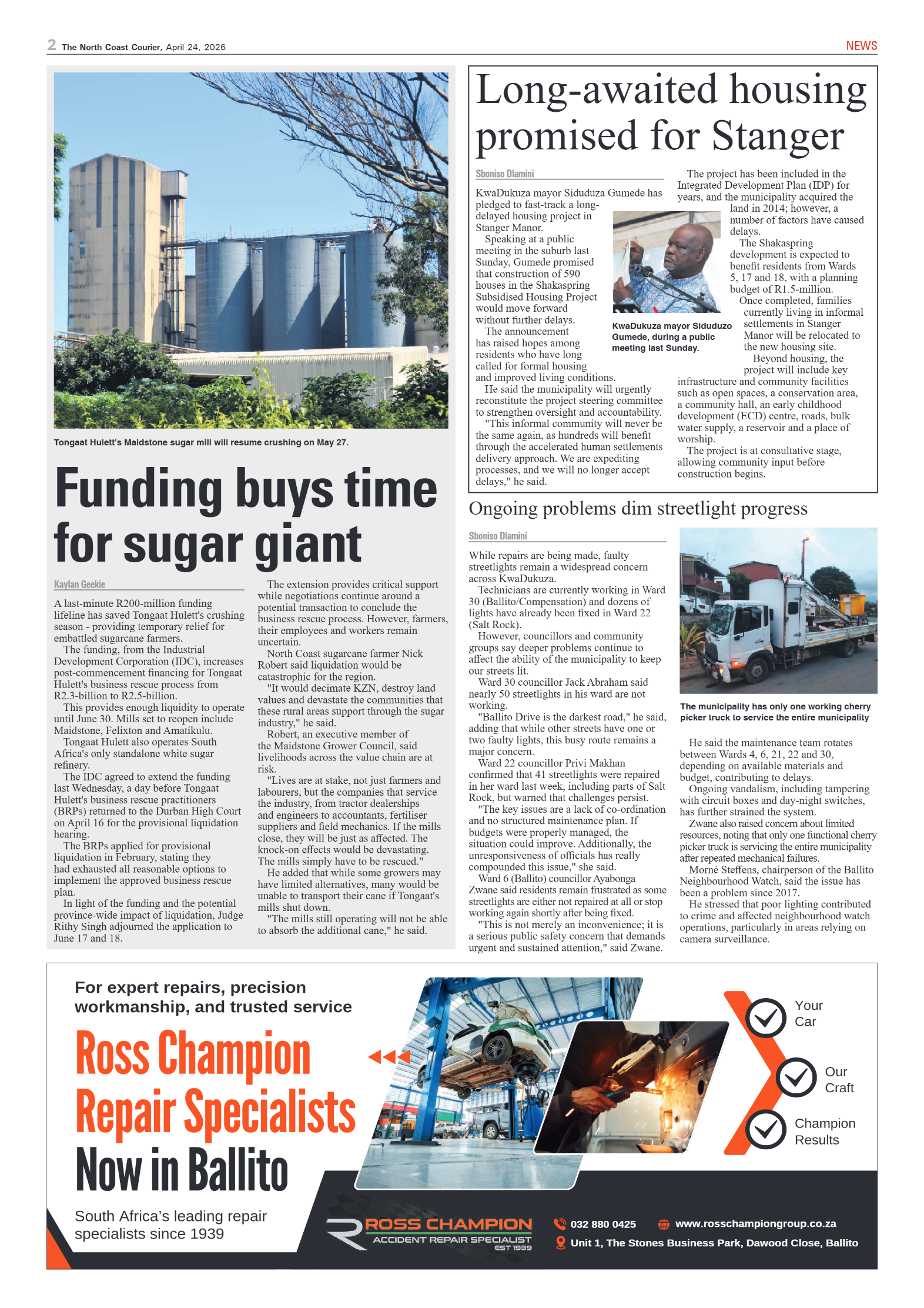 The North Coast Courier – 24 April 2026 page 2