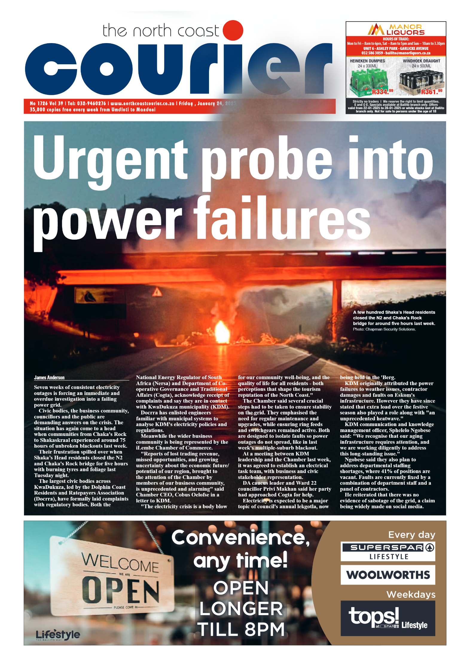The North Coast Courier – 24 January 2025 page 1