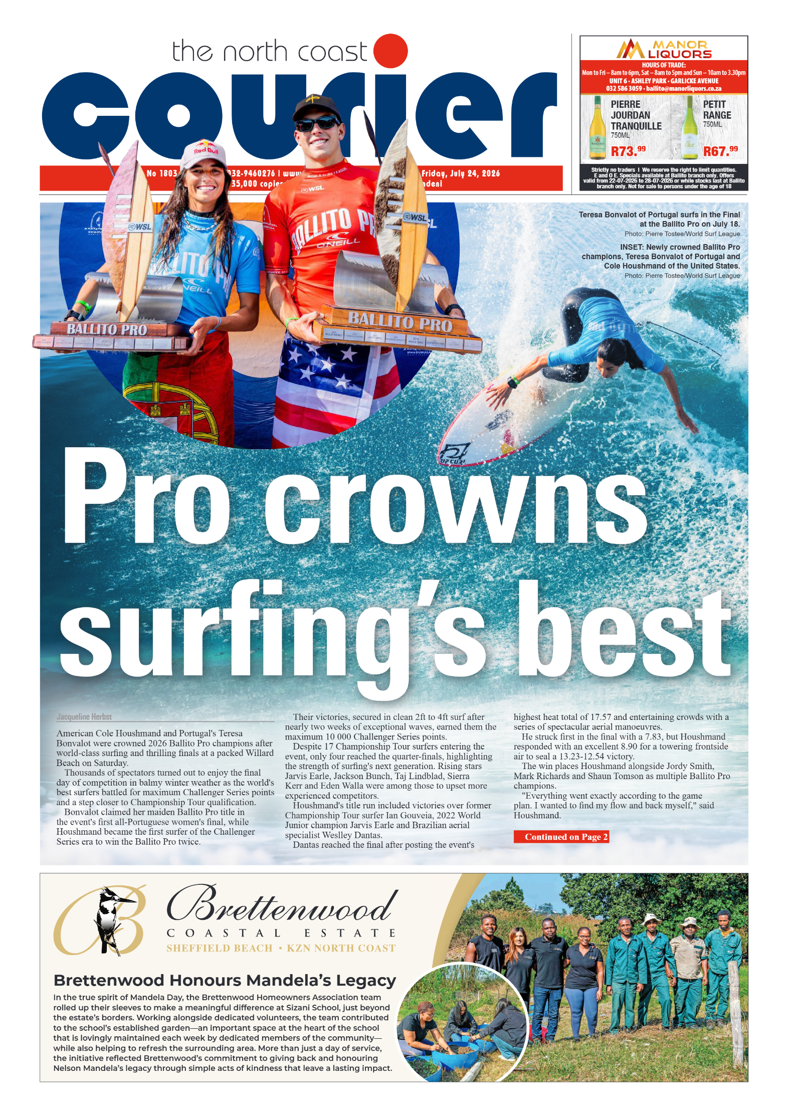 The North Coast Courier – 24 July 2026 page 1
