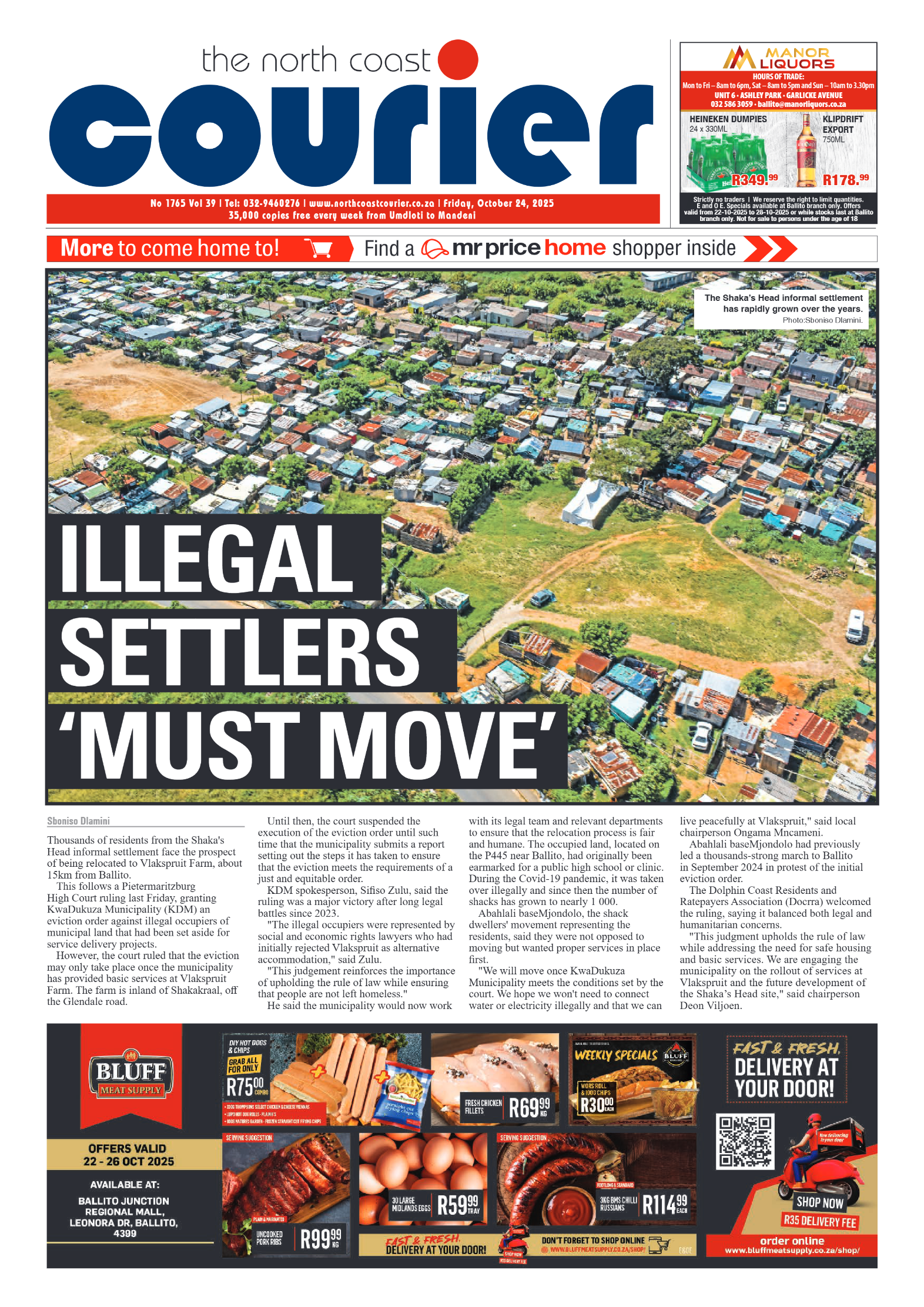 The North Coast Courier – 24 October 2025 page 1