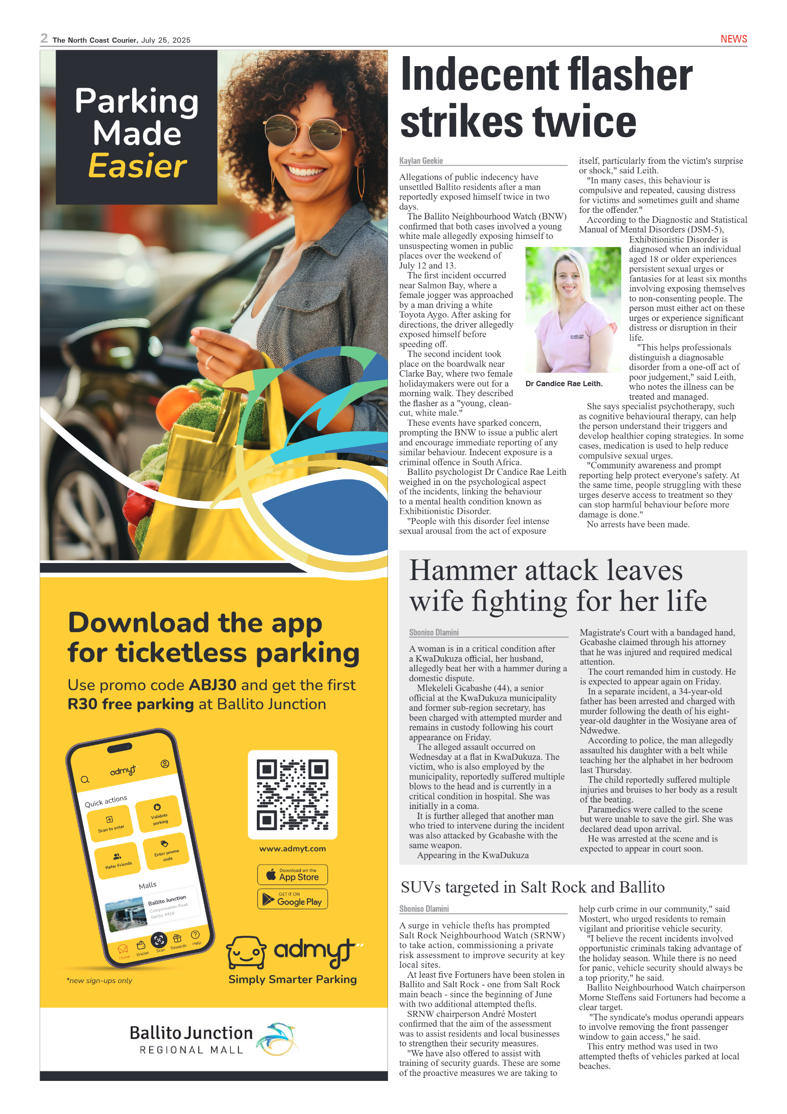 The North Coast Courier – 25 July 2025 page 2
