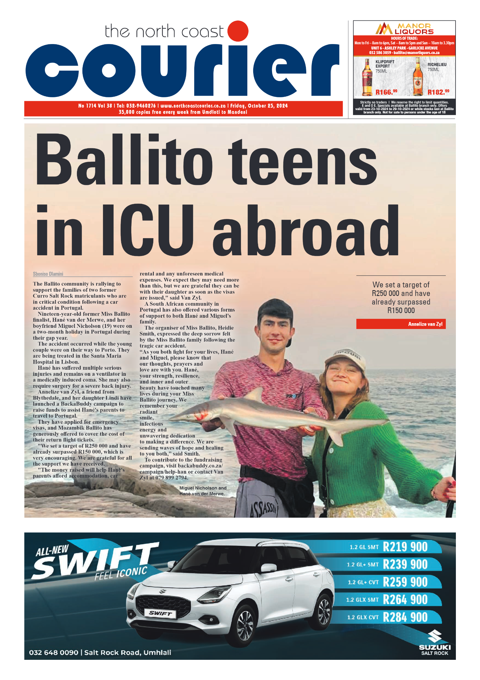 The North Coast Courier – 25 October 2024 page 1