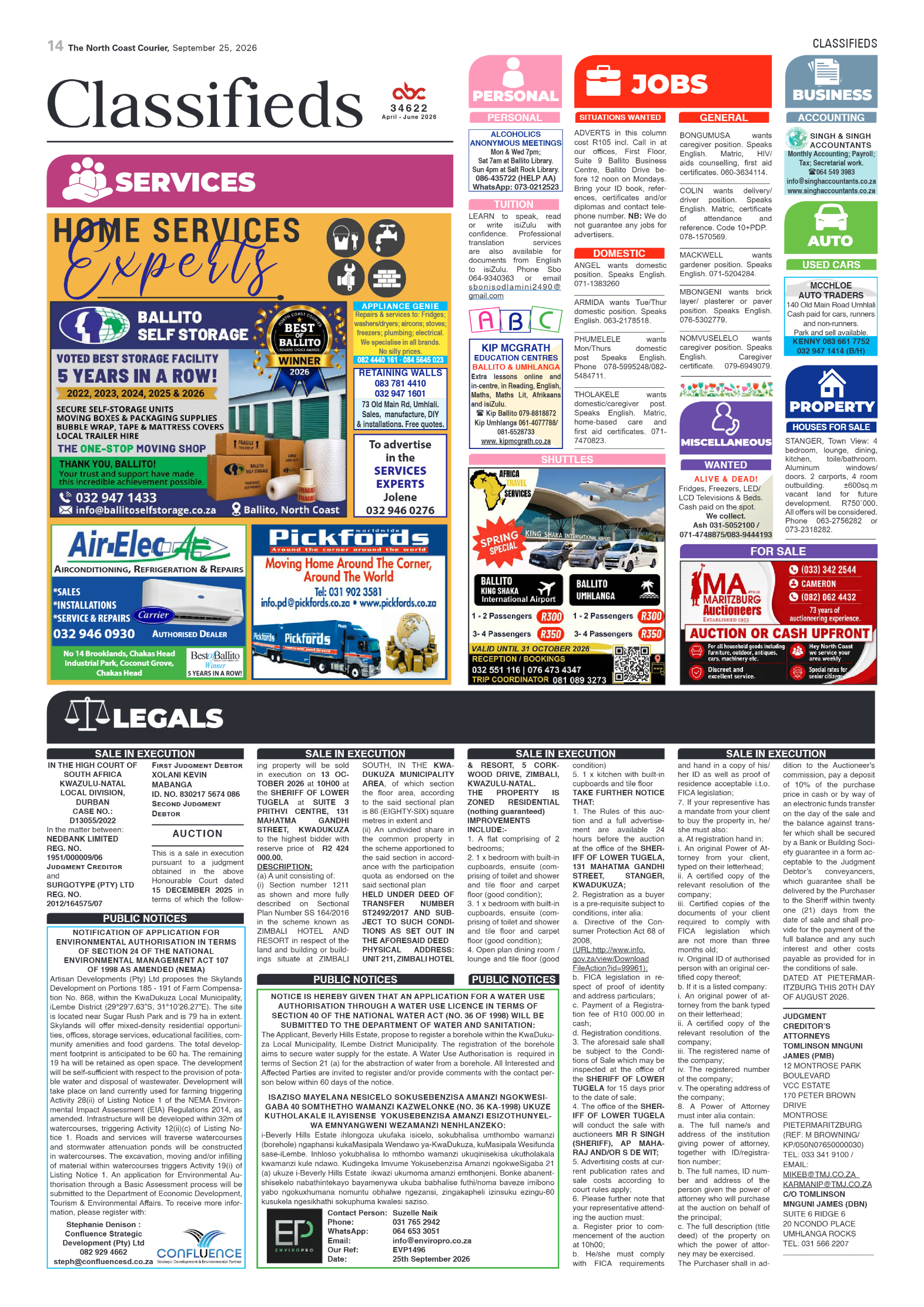 The North Coast Courier – 25 September 2026 page 14