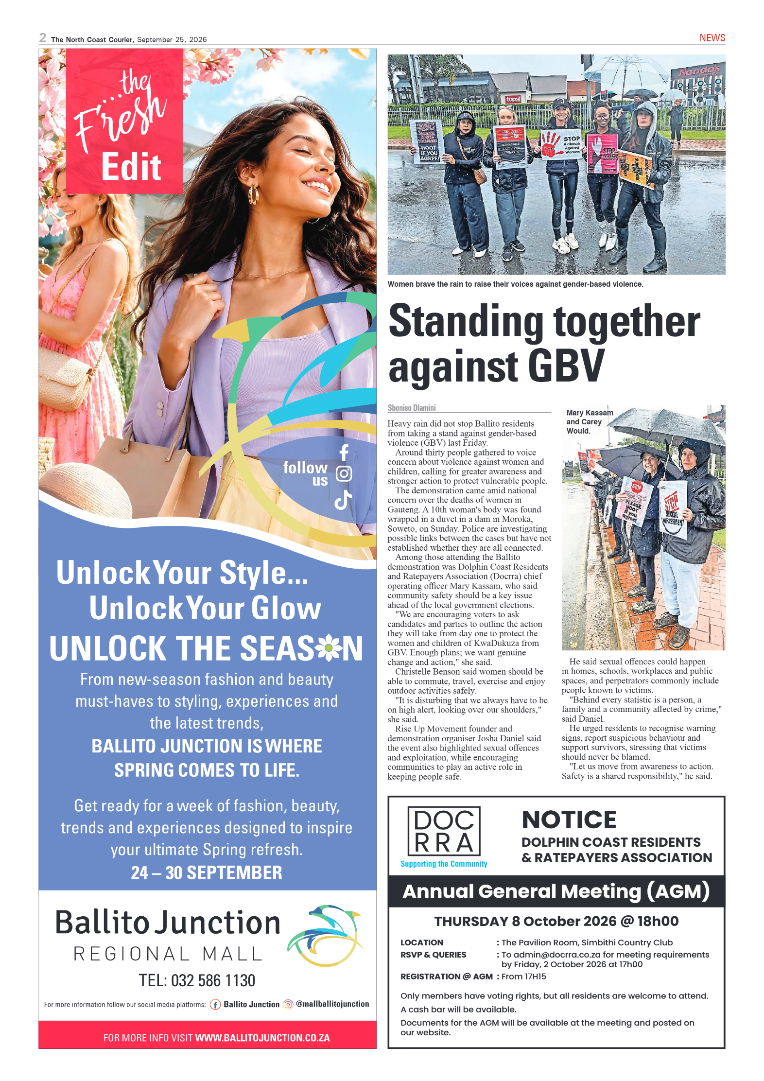 The North Coast Courier – 25 September 2026 page 2