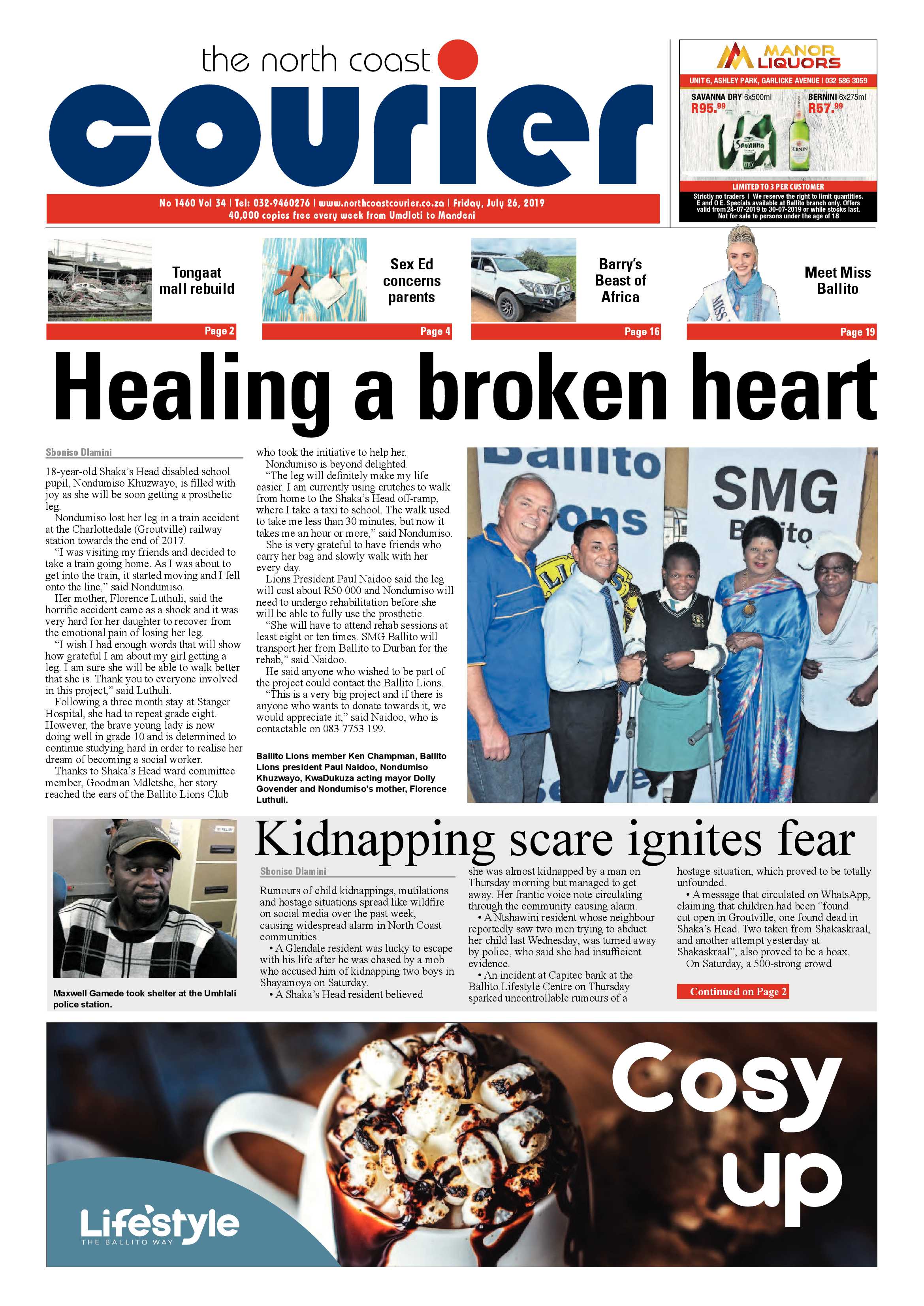 The North Coast Courier 26 July 2019 page 1