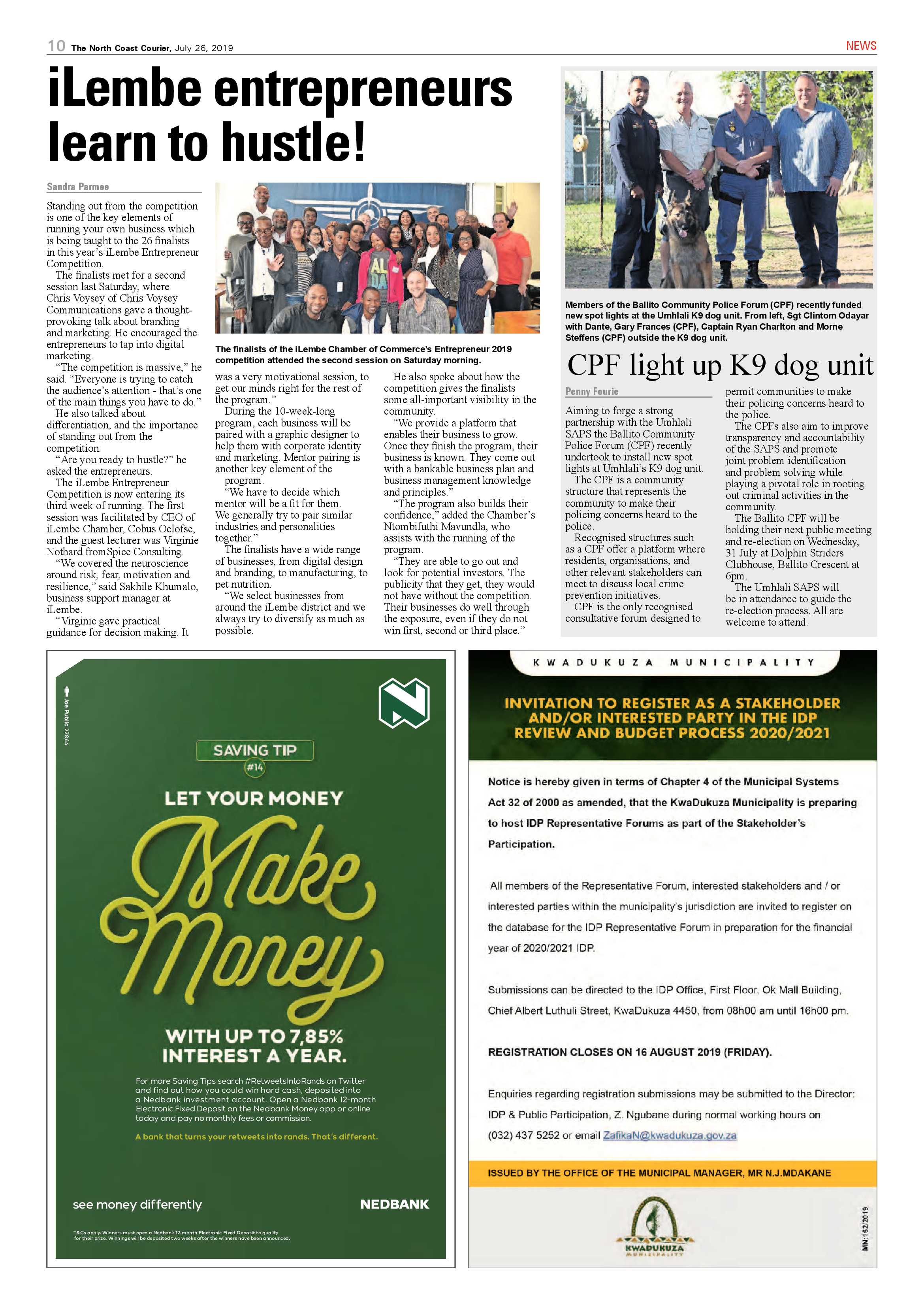 The North Coast Courier 26 July 2019 page 10