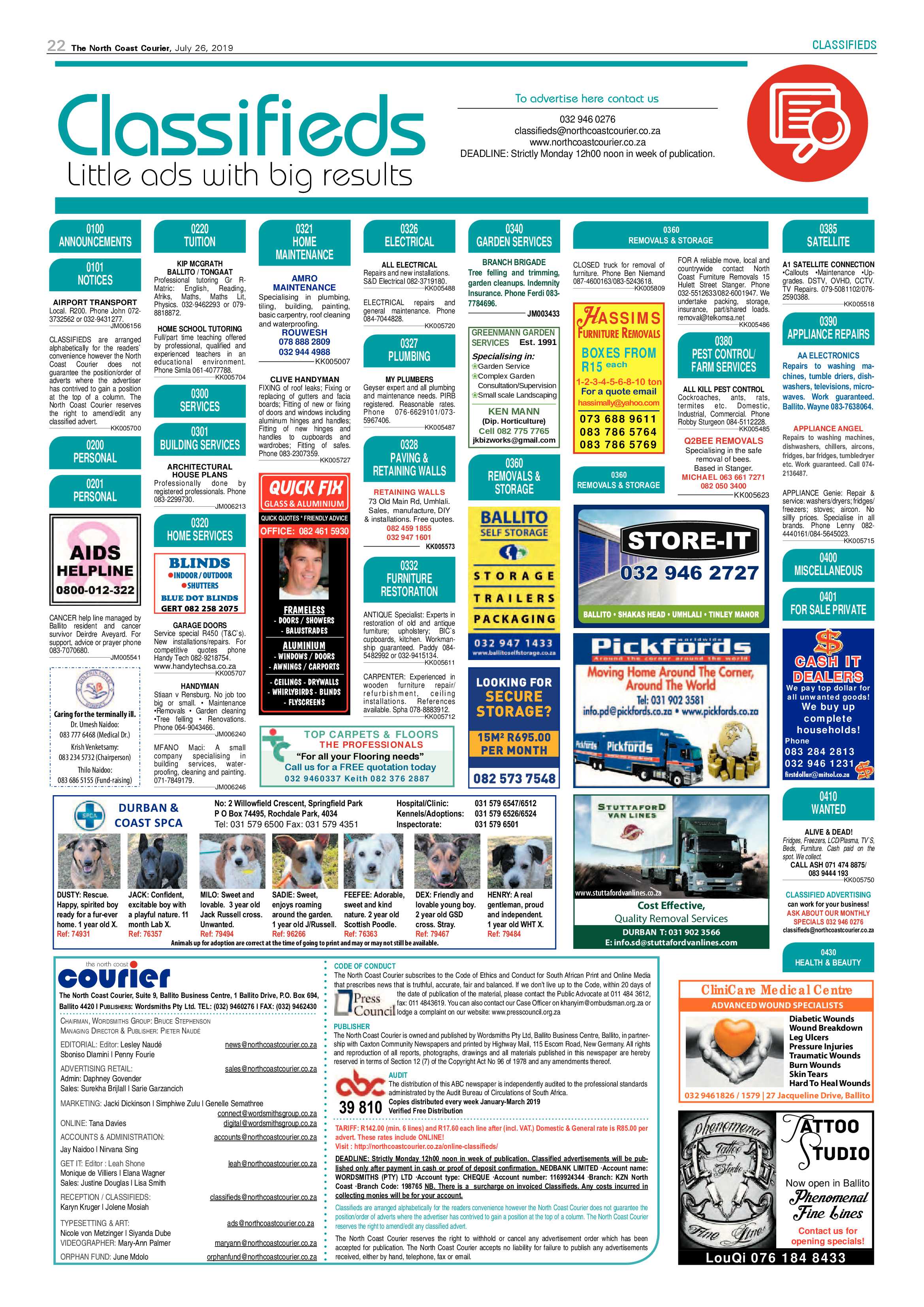 The North Coast Courier 26 July 2019 page 22