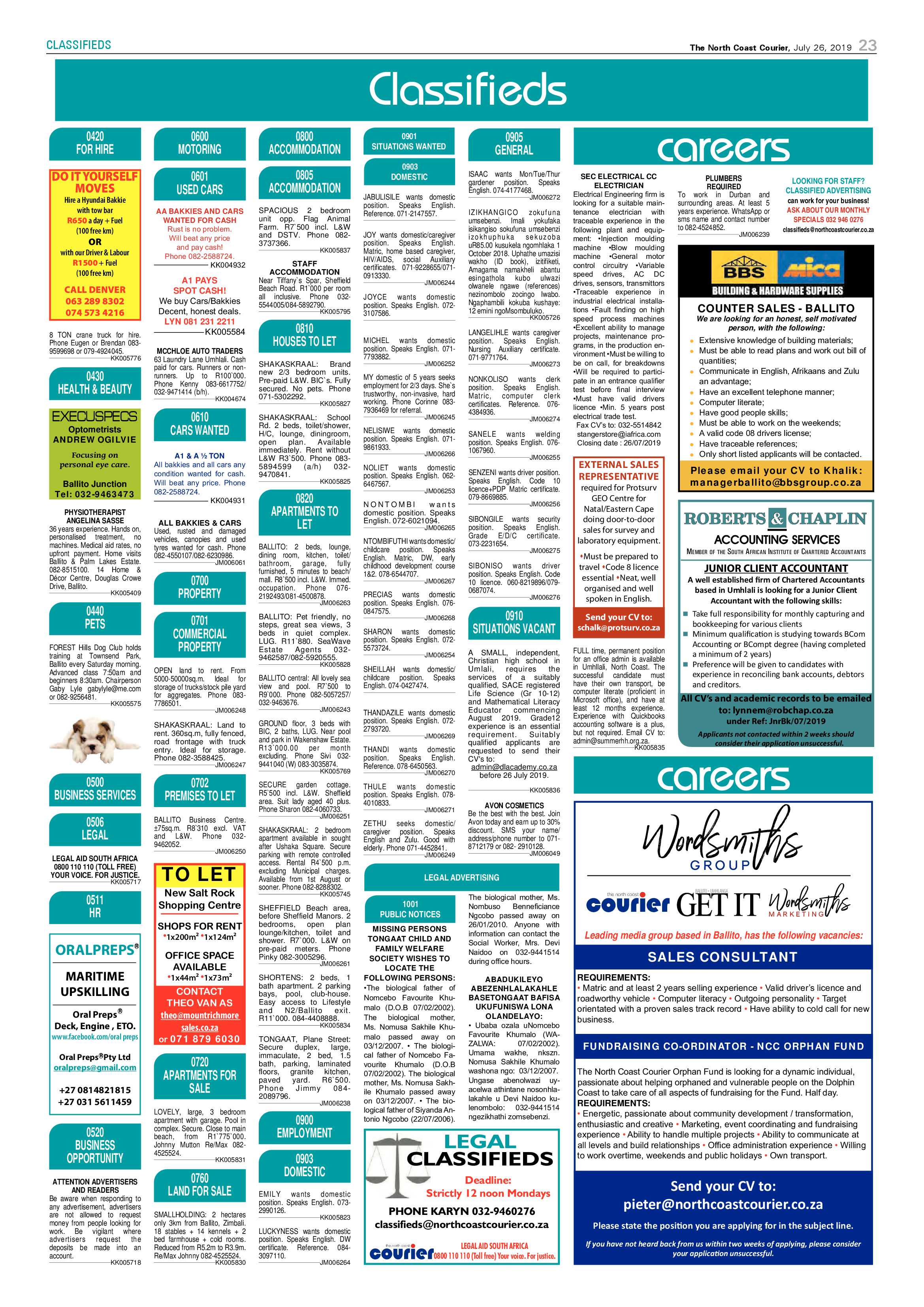 The North Coast Courier 26 July 2019 page 23