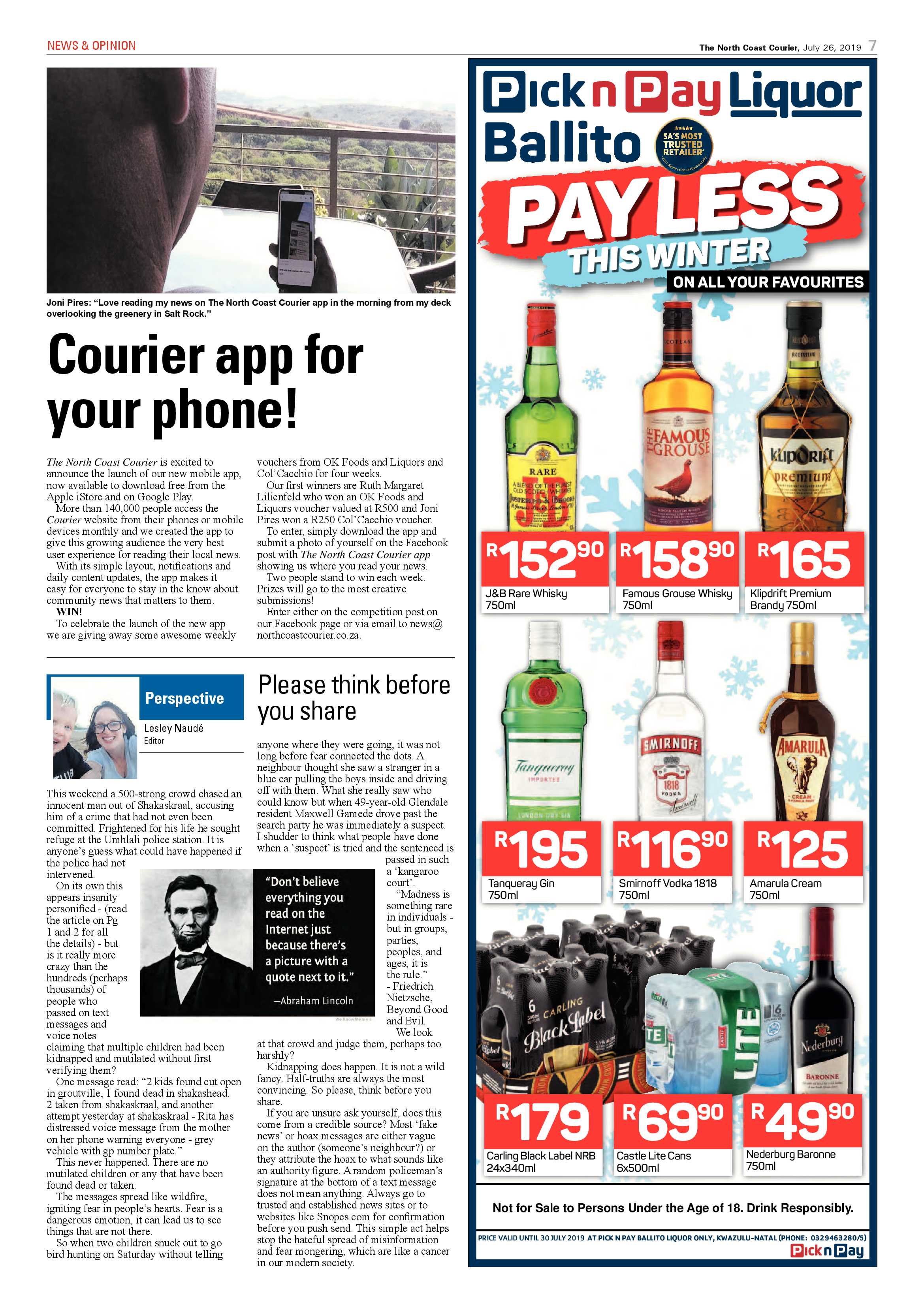 The North Coast Courier 26 July 2019 page 7