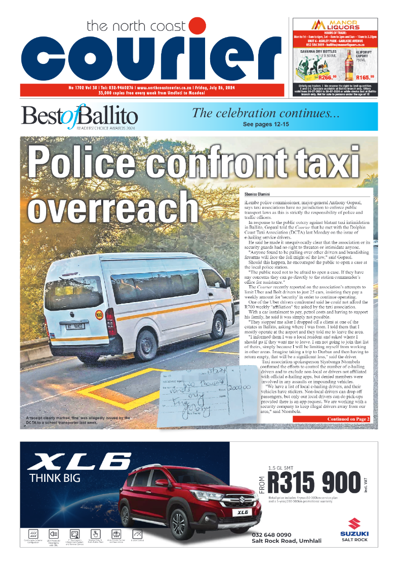 The North Coast Courier – 26 July 2024 page 1