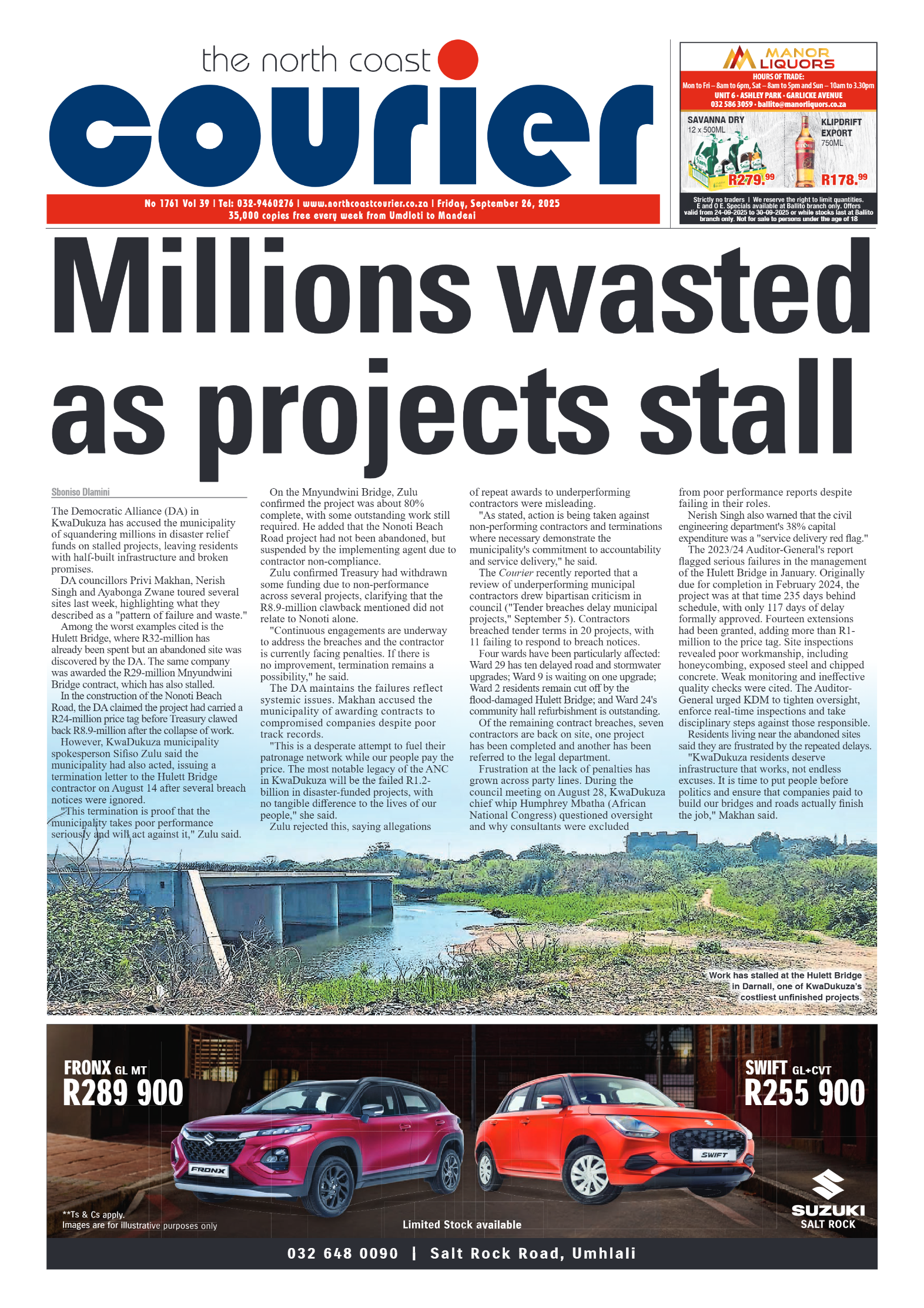 The North Coast Courier – 26 September 2025 page 1