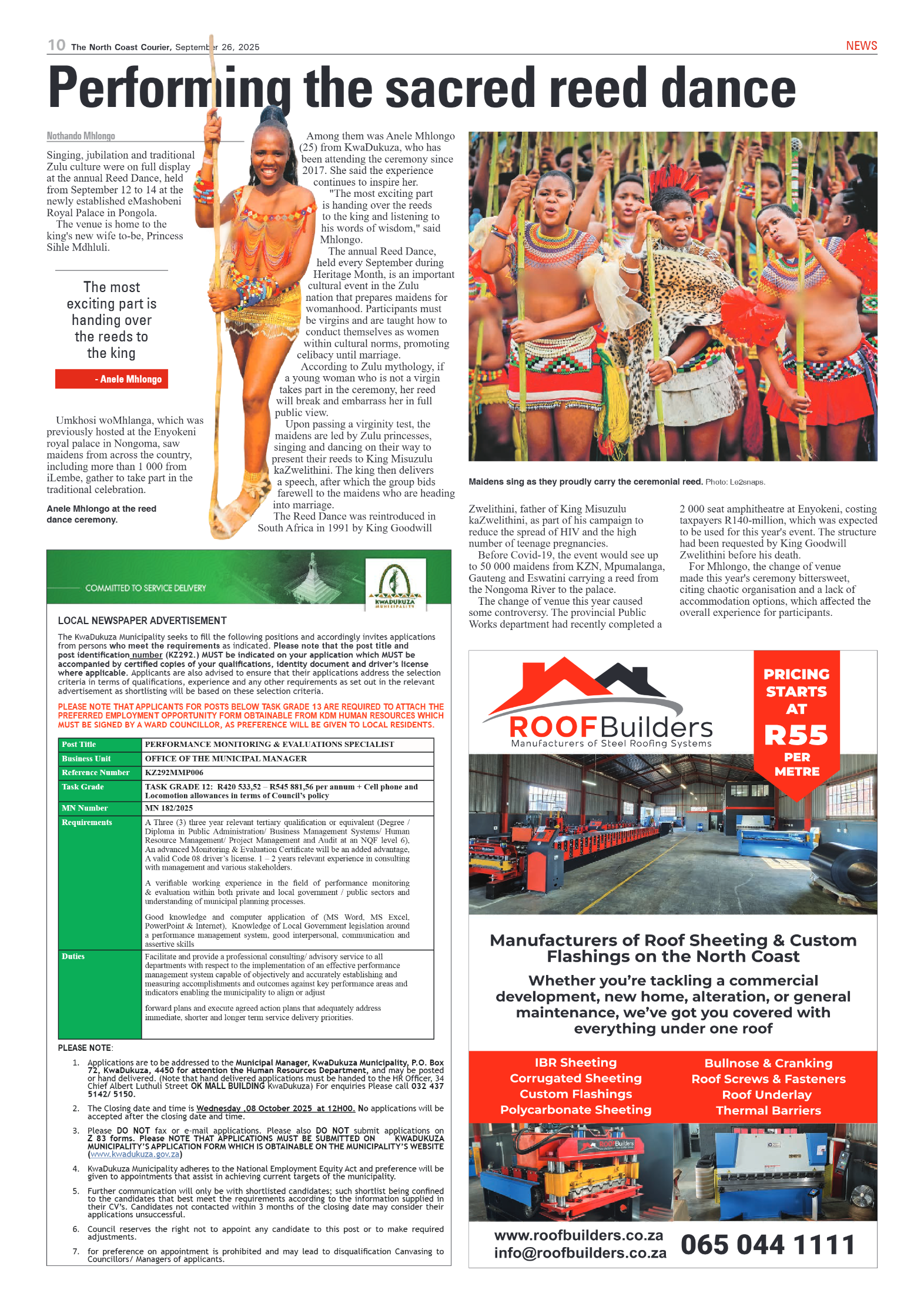 The North Coast Courier – 26 September 2025 page 10