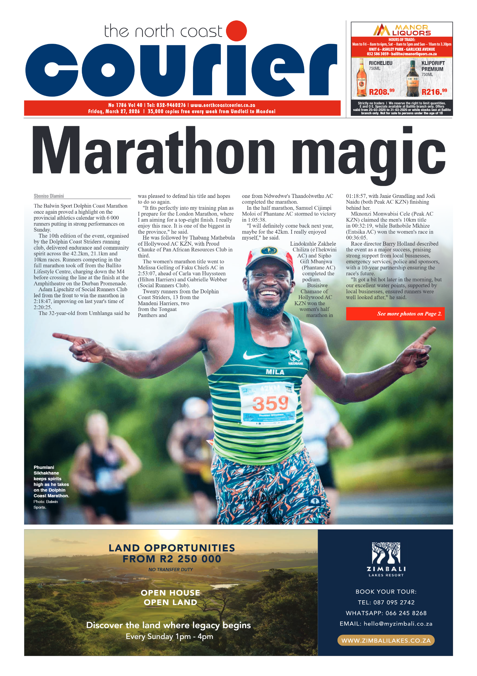 The North Coast Courier – 27 March 2026 page 1