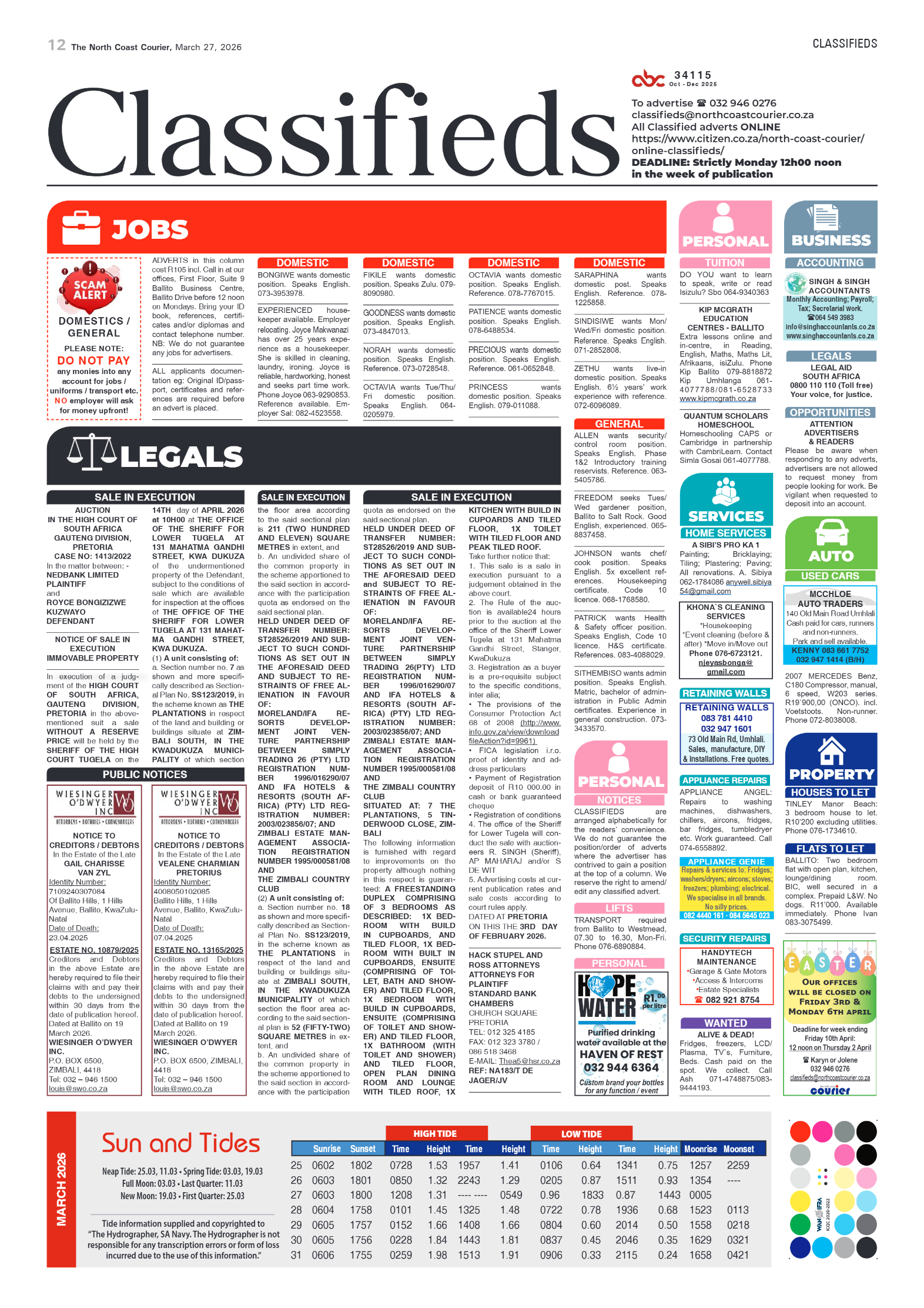 The North Coast Courier – 27 March 2026 page 12