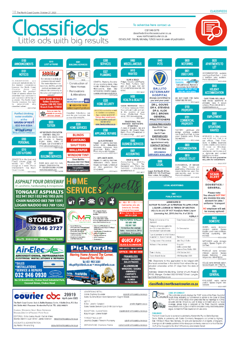 The North Coast Courier 27 October 2023 page 18