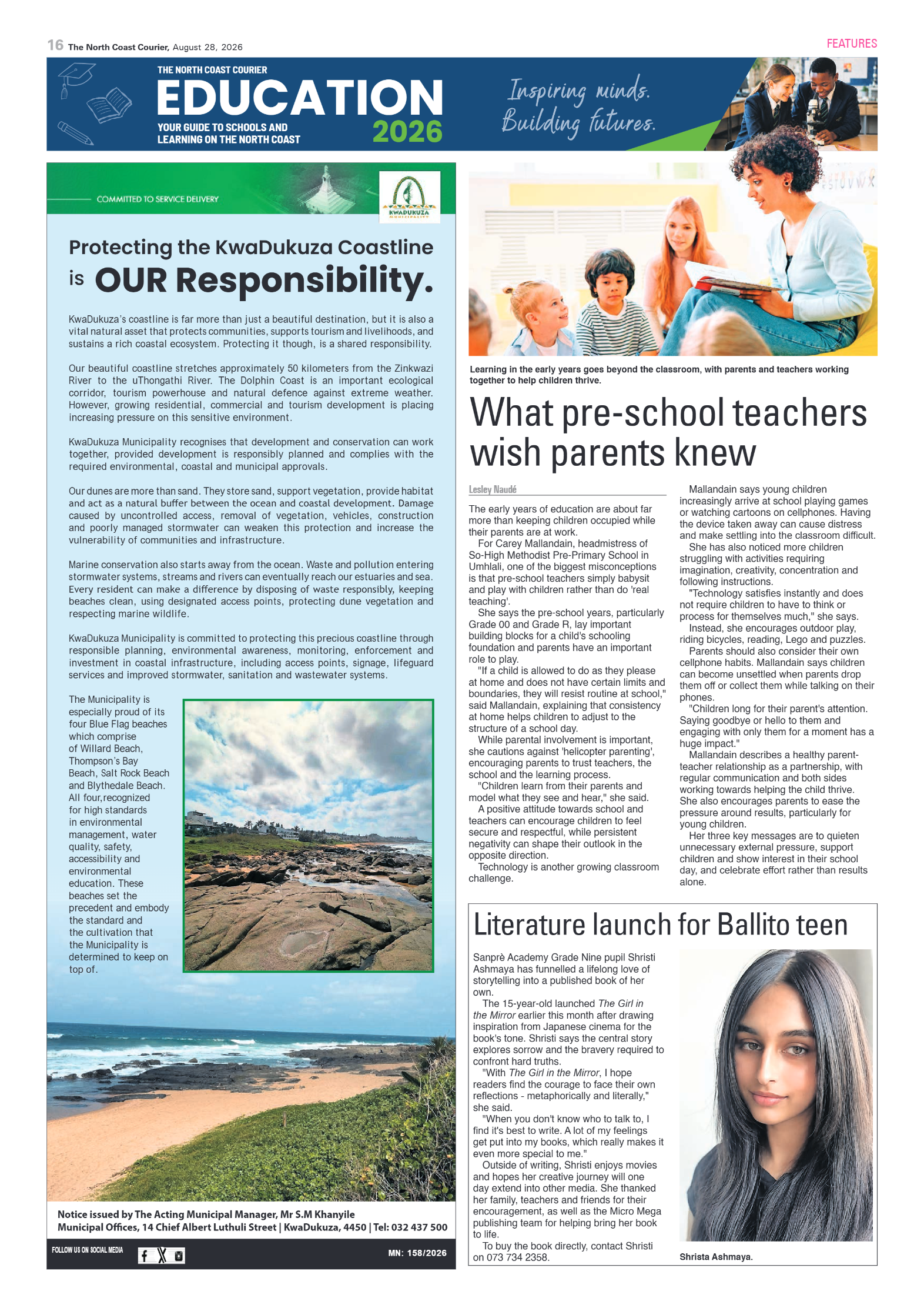 The North Coast Courier – 28 August 2026 page 16