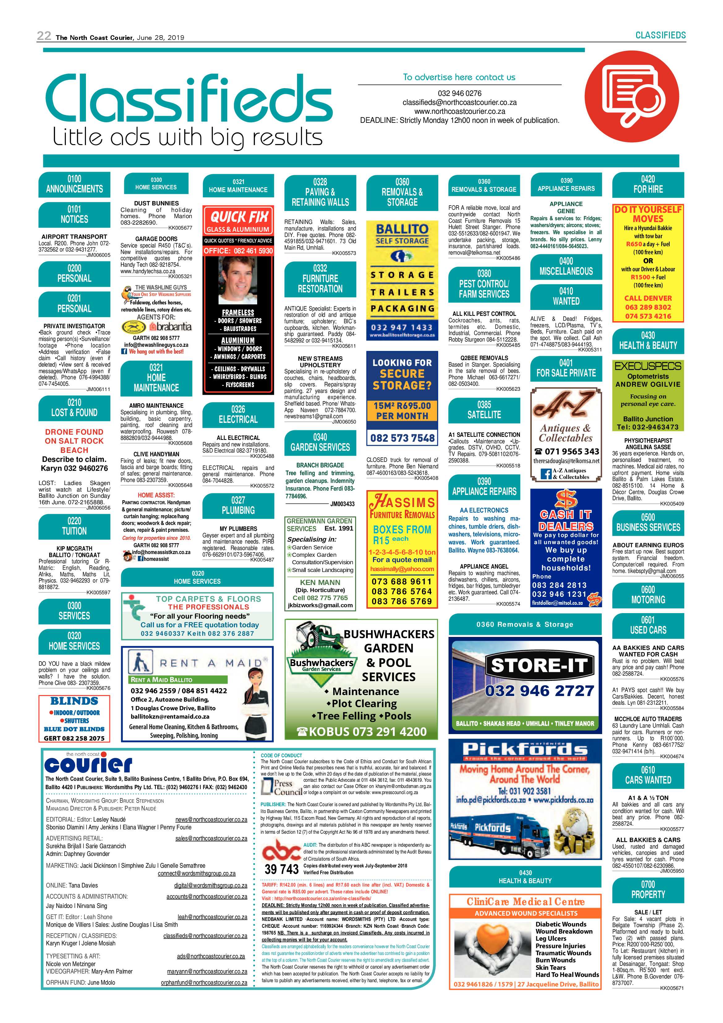 The North Coast Courier 28 June 2019 page 22