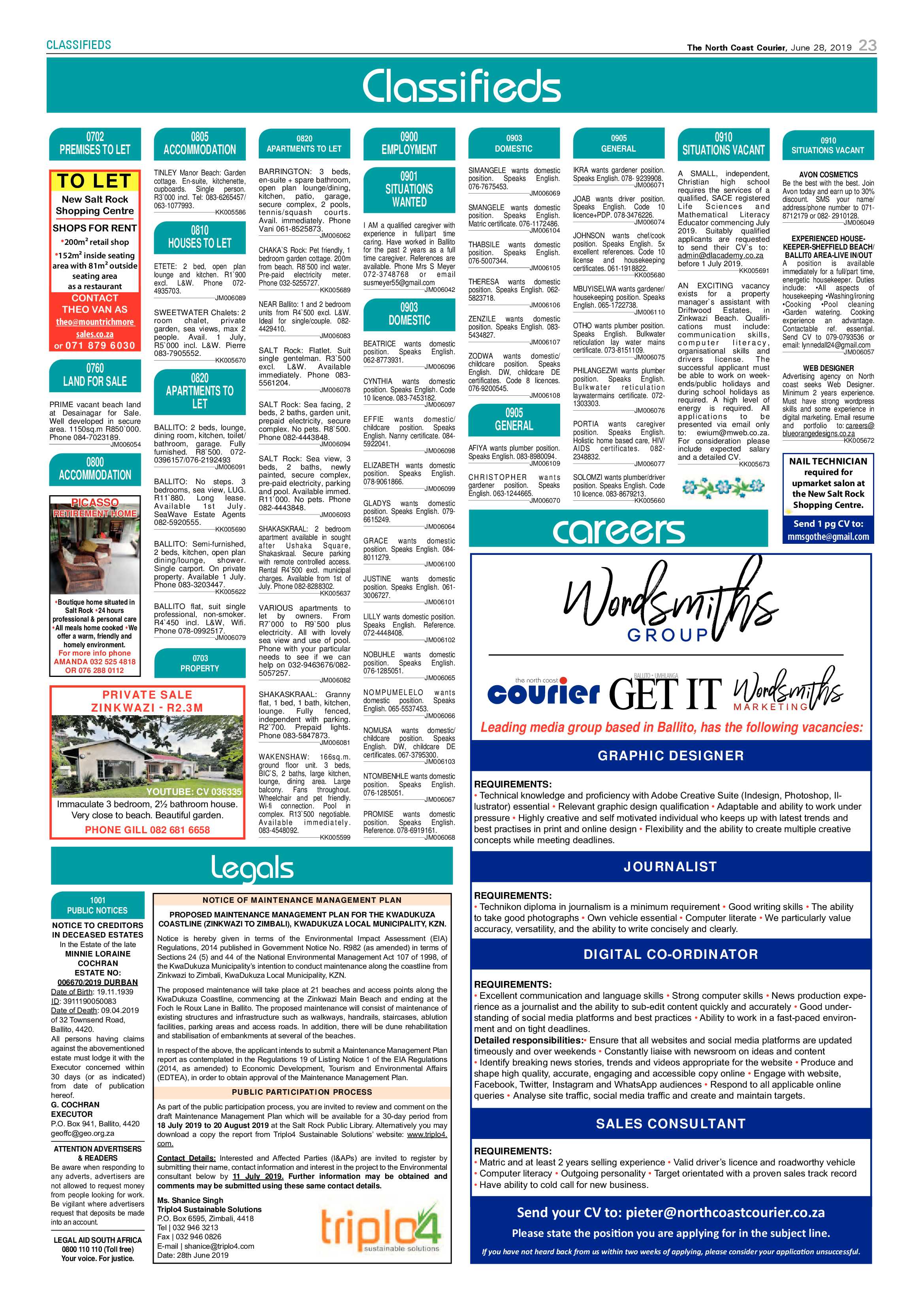The North Coast Courier 28 June 2019 page 23