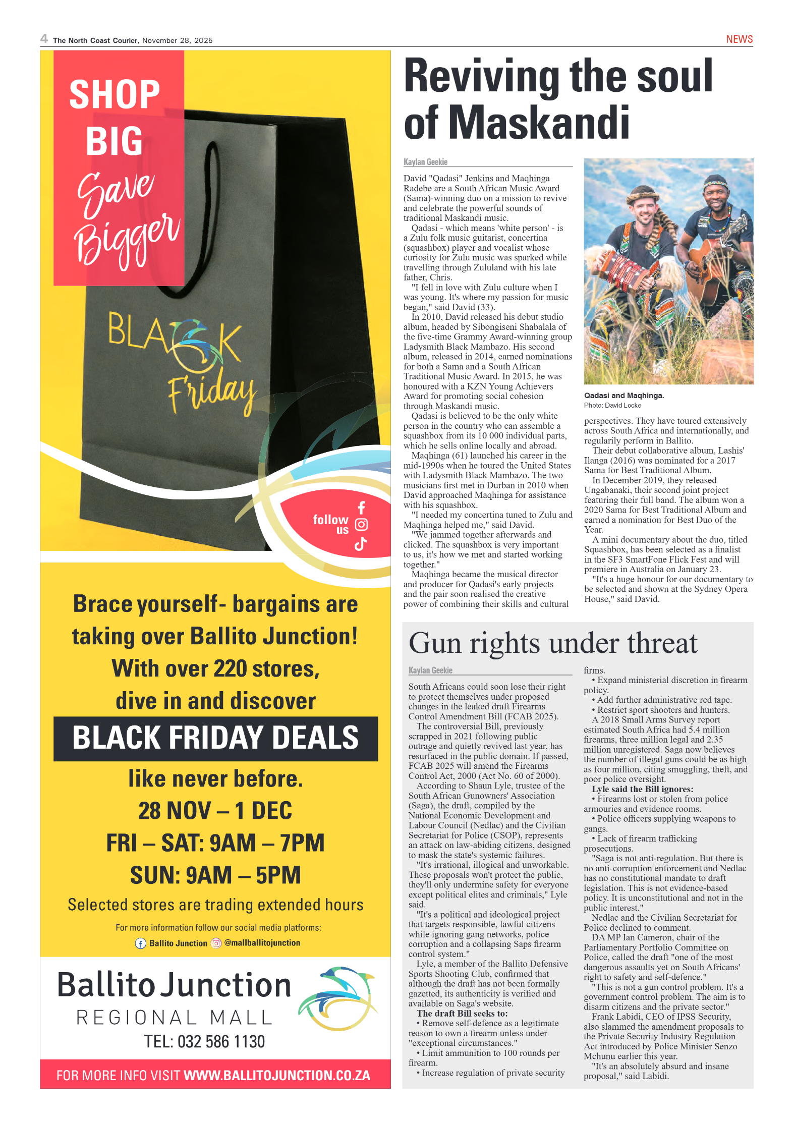 The North Coast Courier – 28 November 2025 page 2