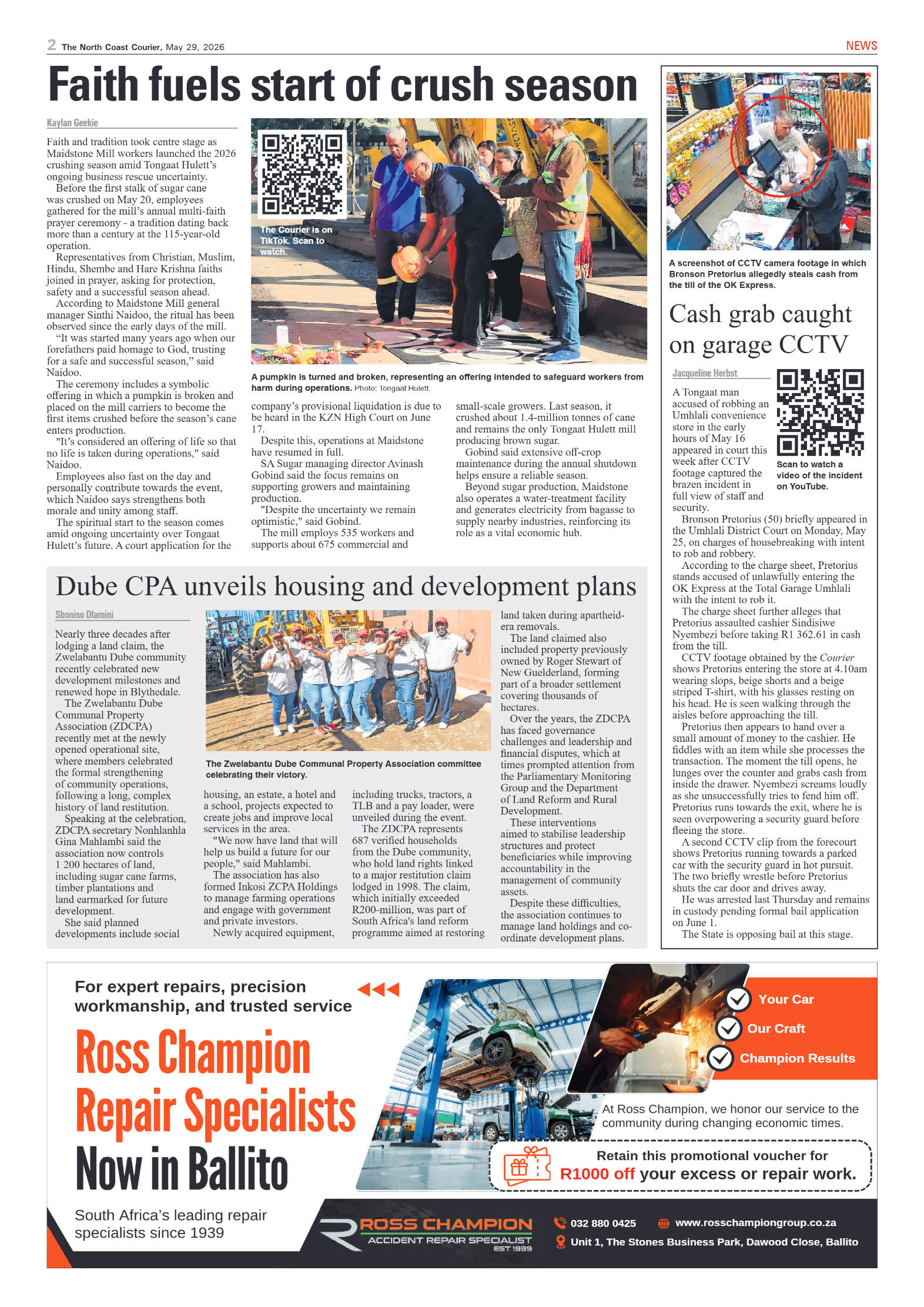 The North Coast Courier – 29 May 2026 page 2