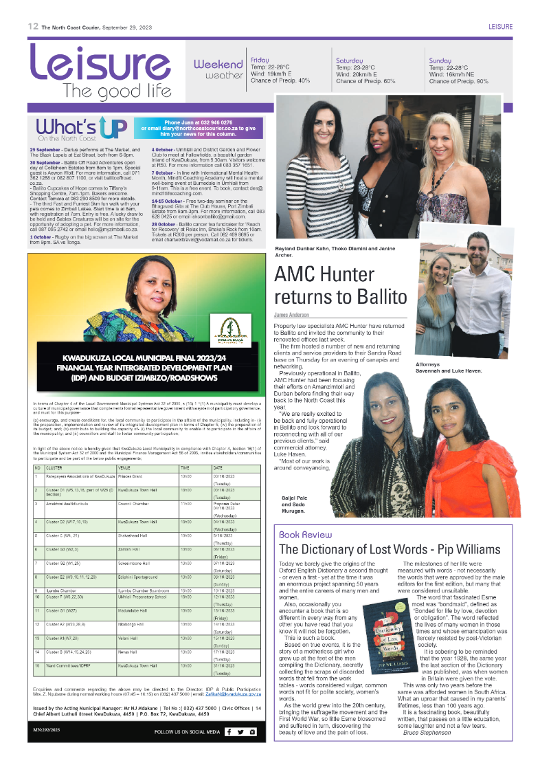 The North Coast Courier 29 September 2023 page 12