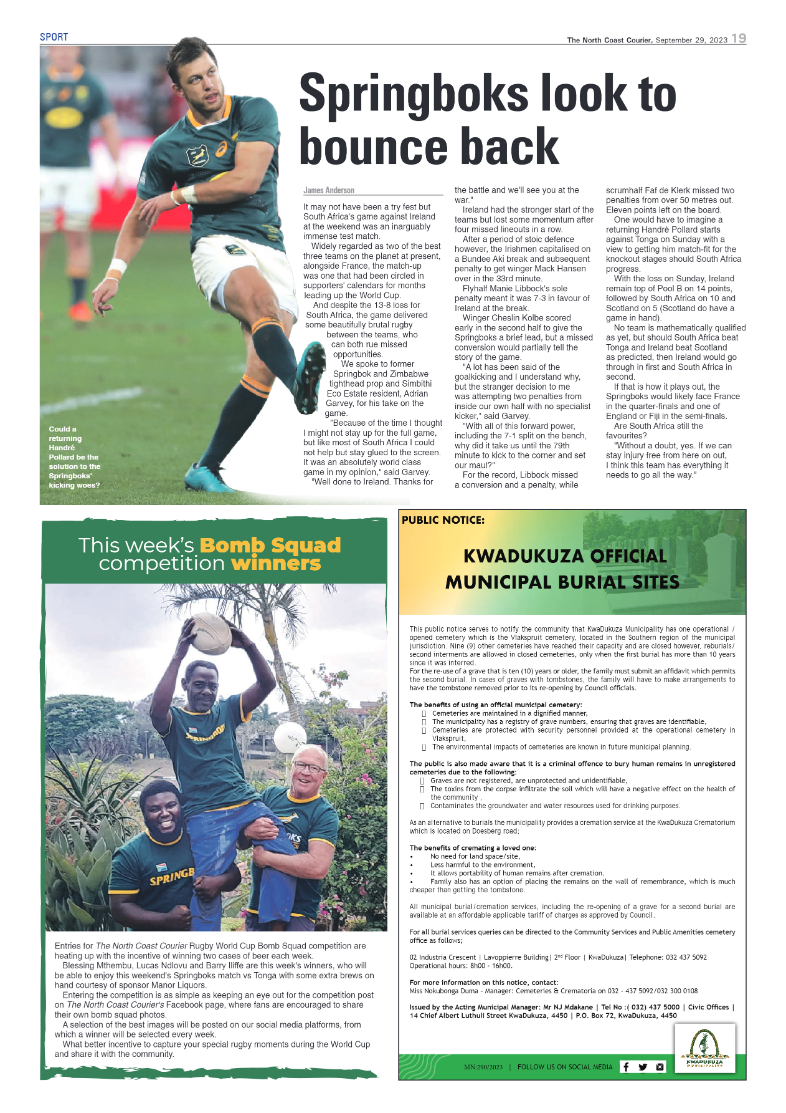 The North Coast Courier 29 September 2023 page 19