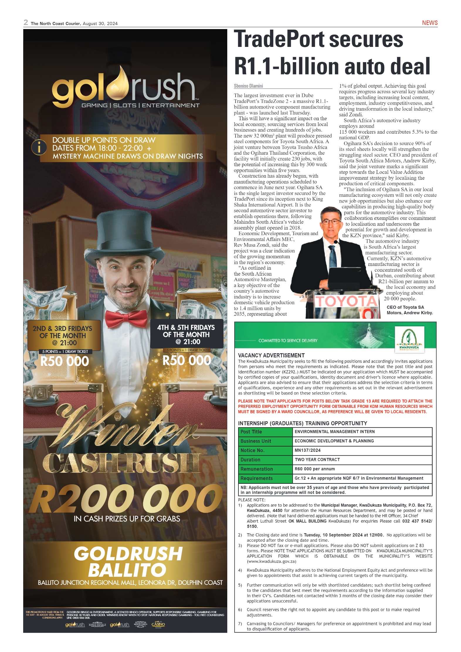 The North Coast Courier – 30 August 2024 page 2