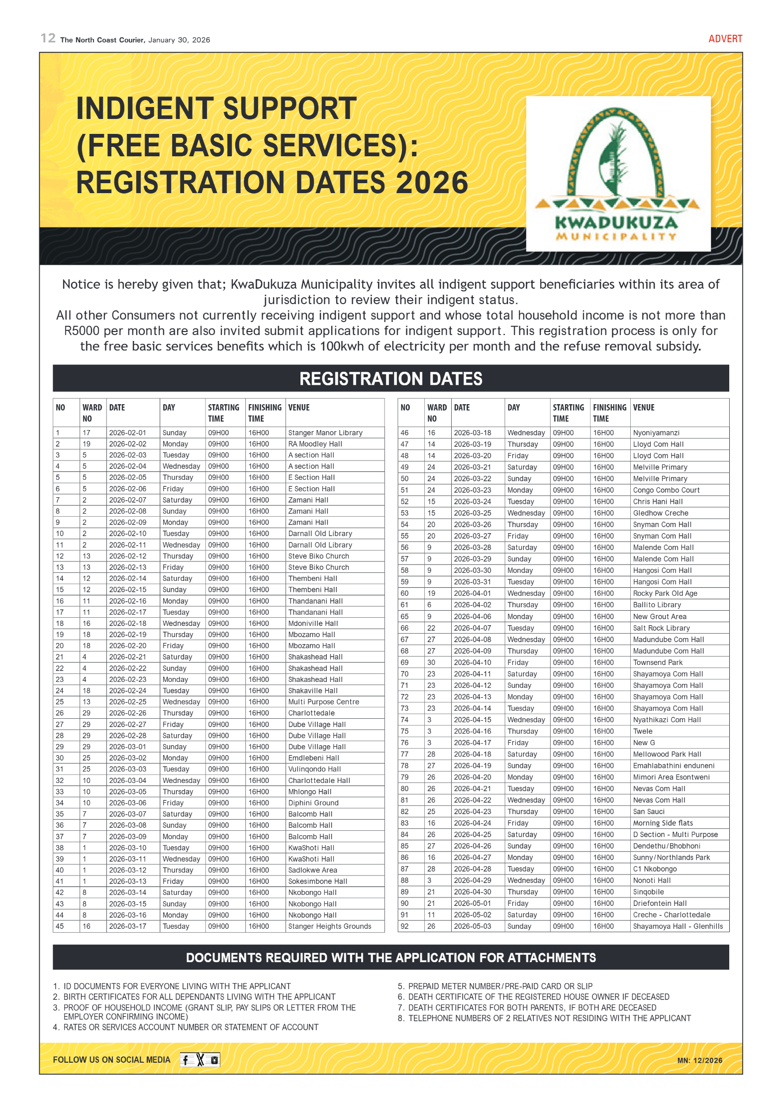 The North Coast Courier – 30 January 2026 page 12