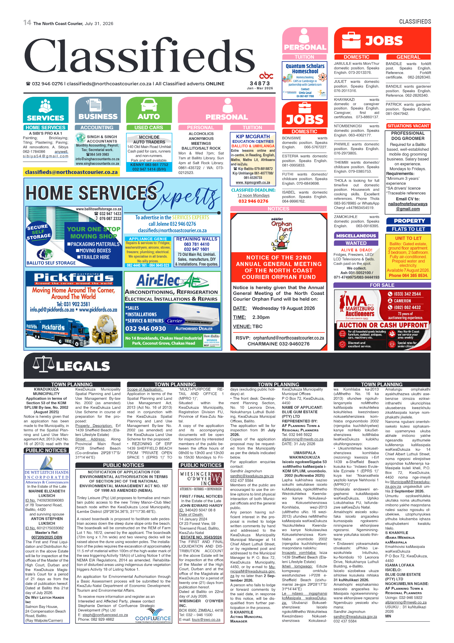 The North Coast Courier – 31 July 2026 page 14