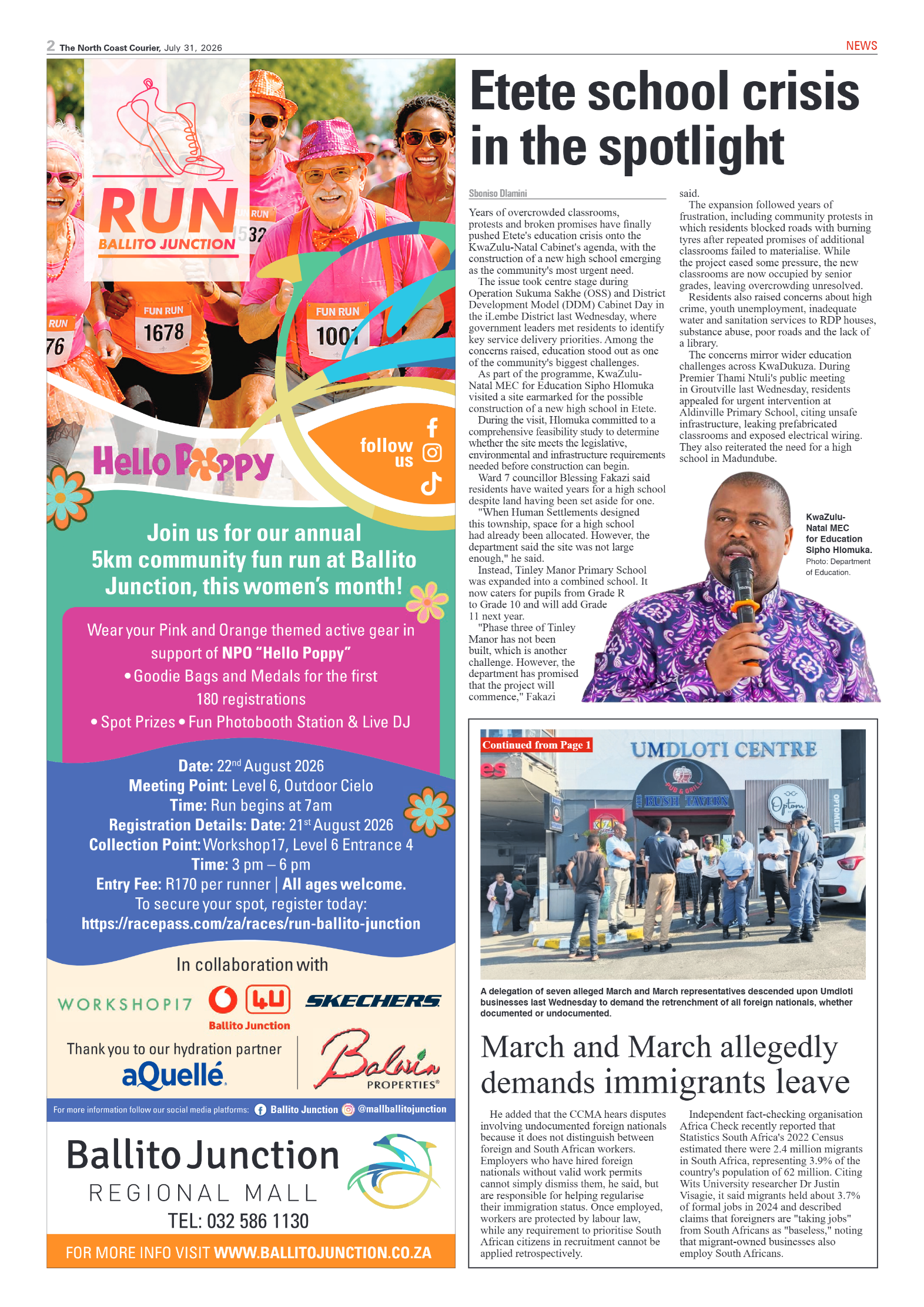 The North Coast Courier – 31 July 2026 page 2