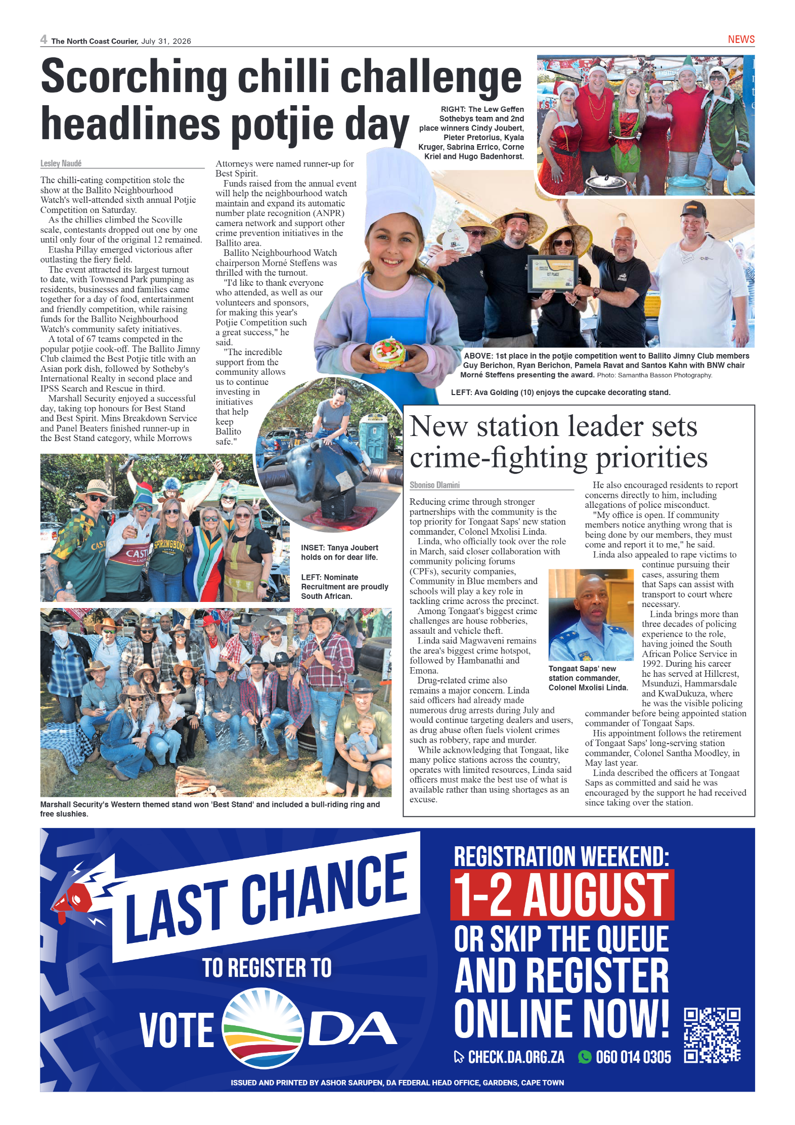 The North Coast Courier – 31 July 2026 page 4